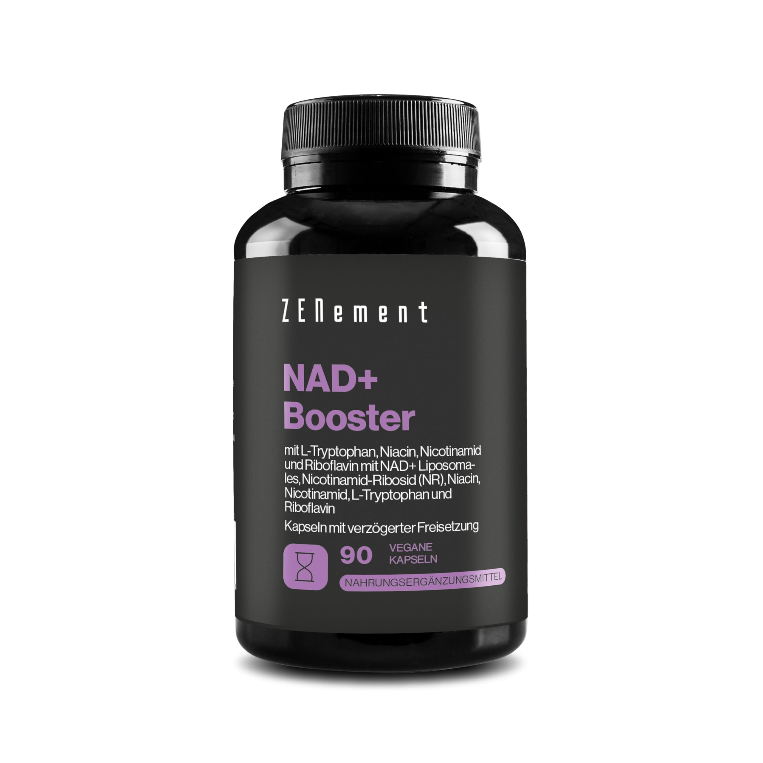 NAD+ Liposomal 500 mg mit Nicotinamide Riboside 250 mg – Doppelformel mit L-Tryptophan, Niacin und Riboflavin – 90 Vegane Kapseln mit Magensaftresistentem Überzug, 45 Tage – Zenement