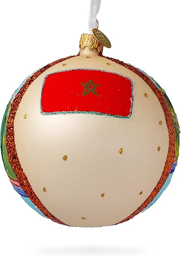 Miniatura 7 de Jardin Majorelle, Marrakech, Marruecos, bola de cristal, adorno de Navidad de 4 pulgadas