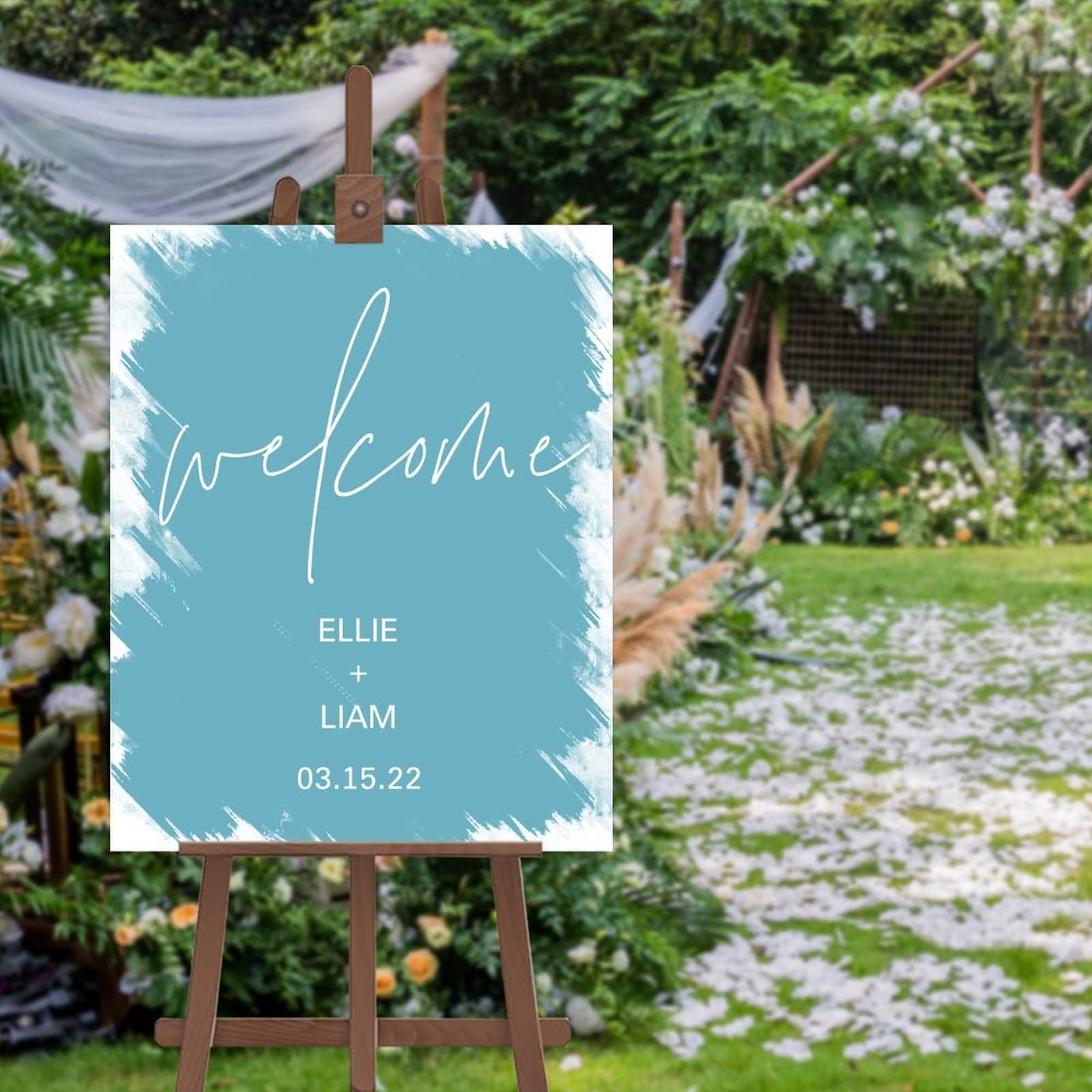 Panneau de bienvenue personnalisé mariée et marié pour célébration