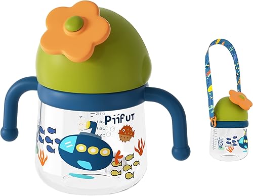 Miniatura 1 de Vaso para beber con popote con correa, a prueba de derrames, para bebé de 2 años, taza de entrenamiento para niños pequeños, 10 onzas  10.1 fl oz,
