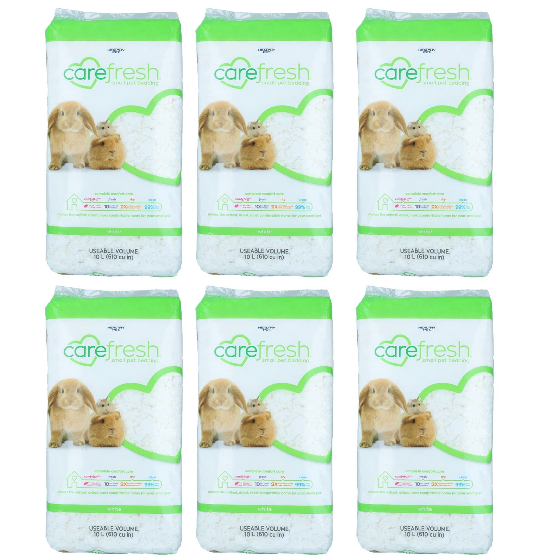 AB Tools 6PK Ultra White 10L Quality Pet Small Animal Bedding 99% Dust Free