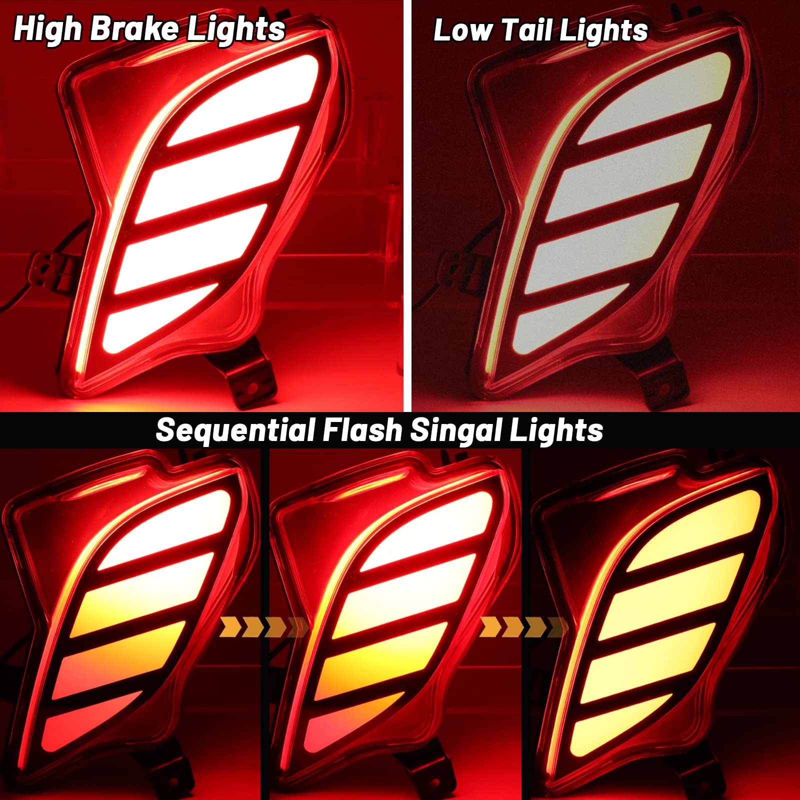 BINQIGOO Full LED Front Fog DRL Kit For Toyota Highlander 2020-2023, Function As Dynamic Sequential Turn Signal Lights,Daytime Running Light Kit