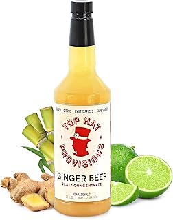 Top Hat Original Ginger Beer Syrup - Spicy Ginger Syrup for Soda Makers - Makes 32 Craft Sodas, Cocktails, Mules or Mocktails - Compatible with SodaStream - 32oz bottle