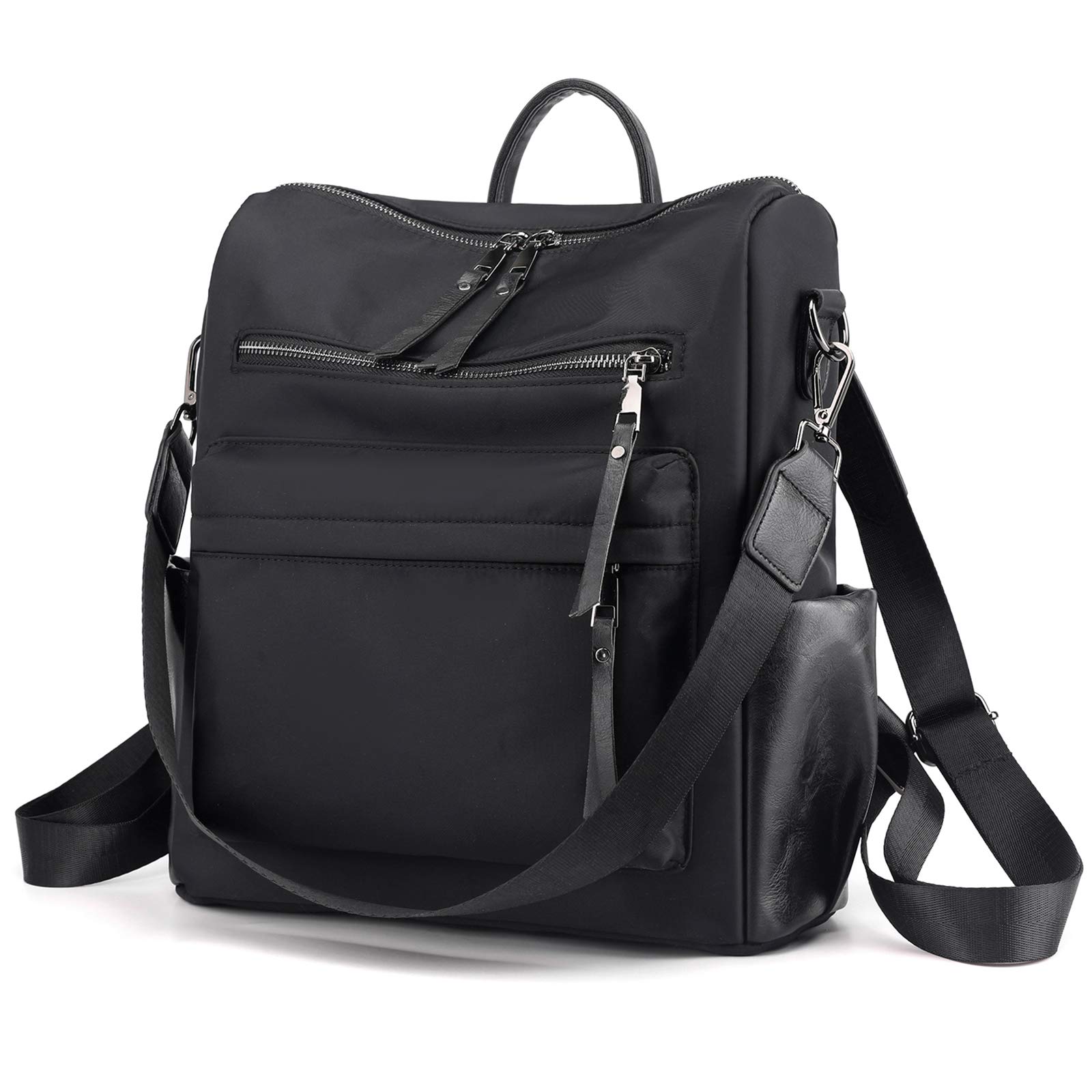 ZOCILOR Bolsa de viaje de piel sintética para mujer, diseño multiusos convertible en mochila, bolso o bolsa de mano, Marrón, Talla única