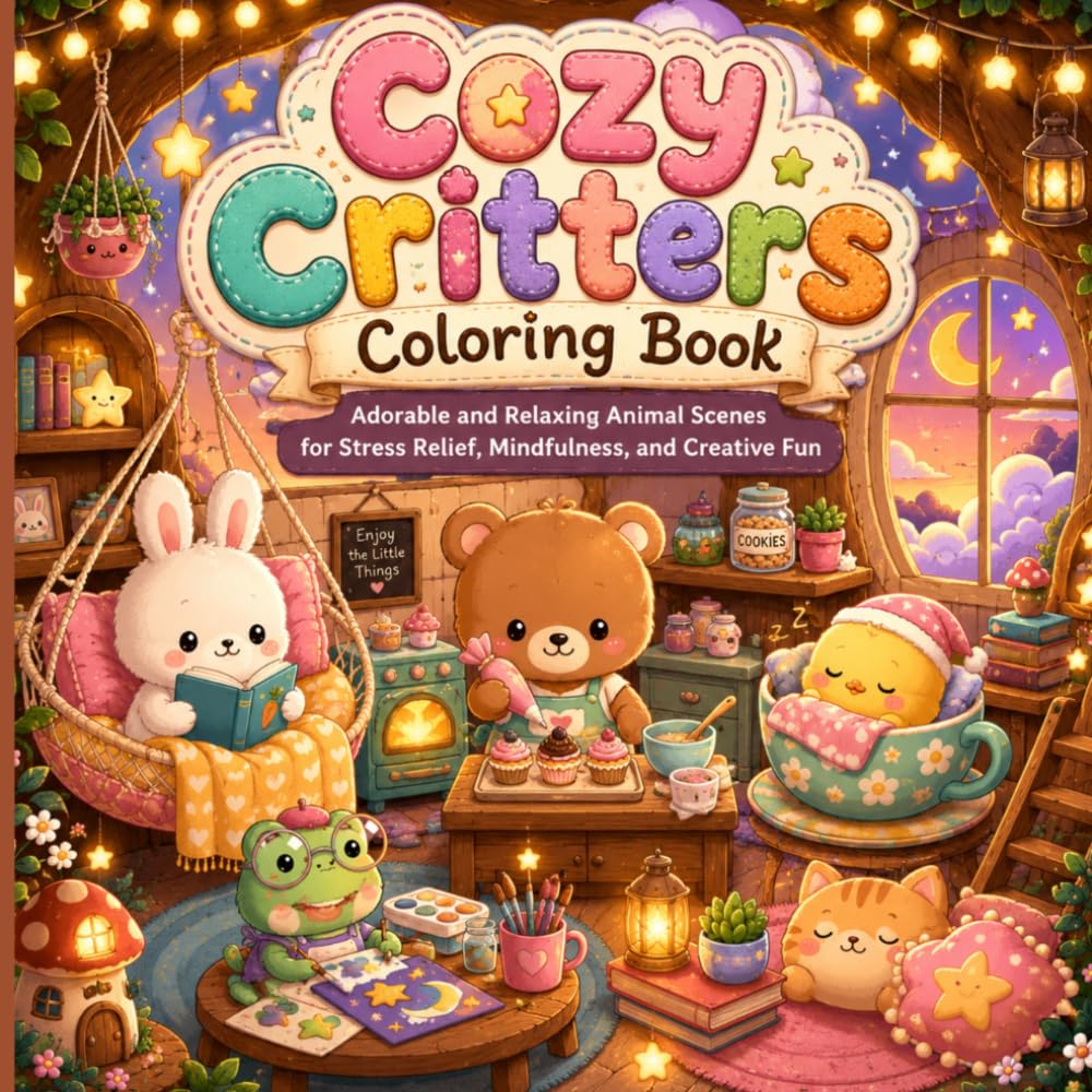 Cozy Critters Coloring Book: Adorable and Relaxing Animal Scenes for Stress Relief, Mindfulness, and Creative Fun