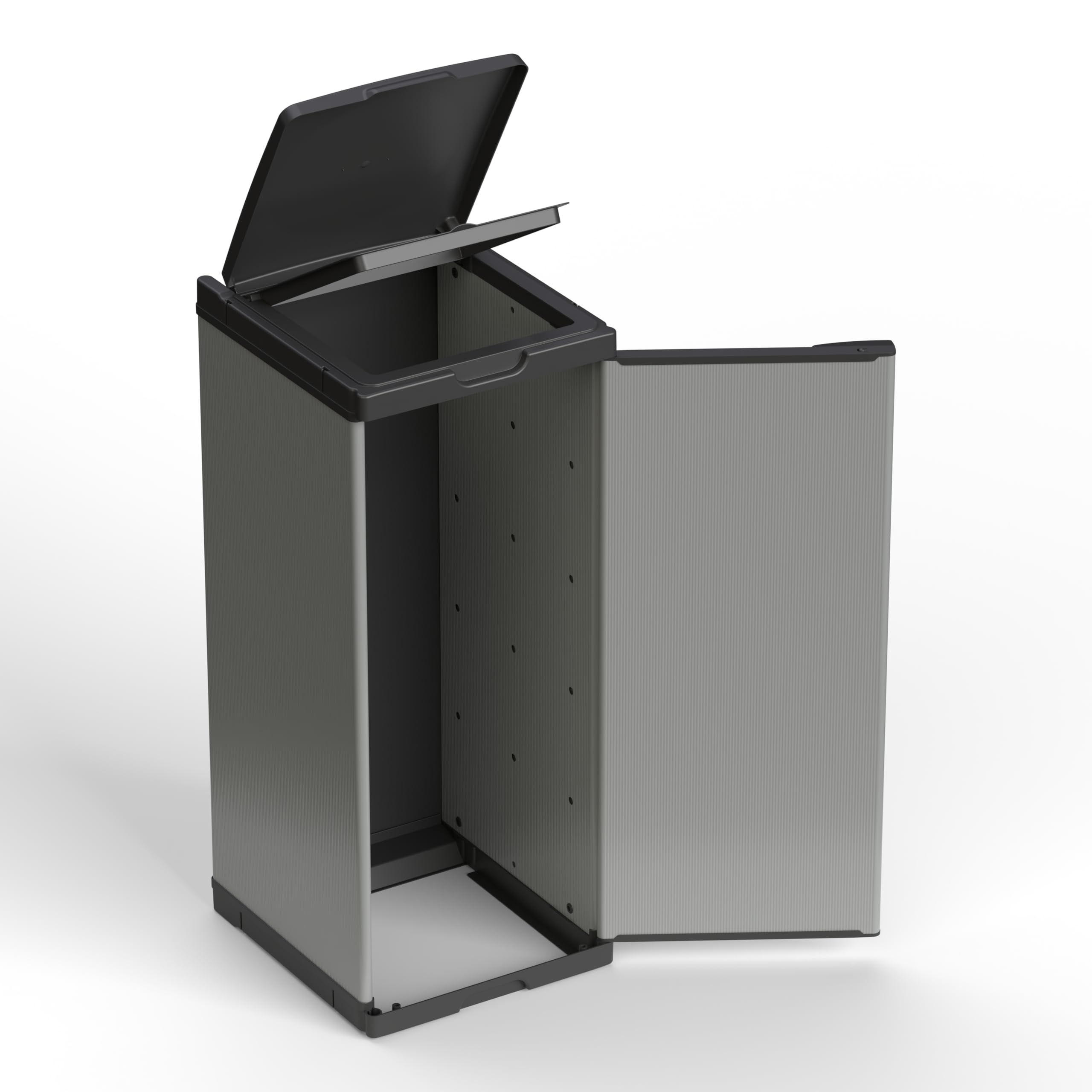 Adventa: Schrank für Mülltrennung aus Kunststoff, einfach zu montieren, modulares System, geeignet für Müllsäcke von 80 – 110 l, robust, für Innen- und Außenbereiche, 34 x 38 x 87 cm