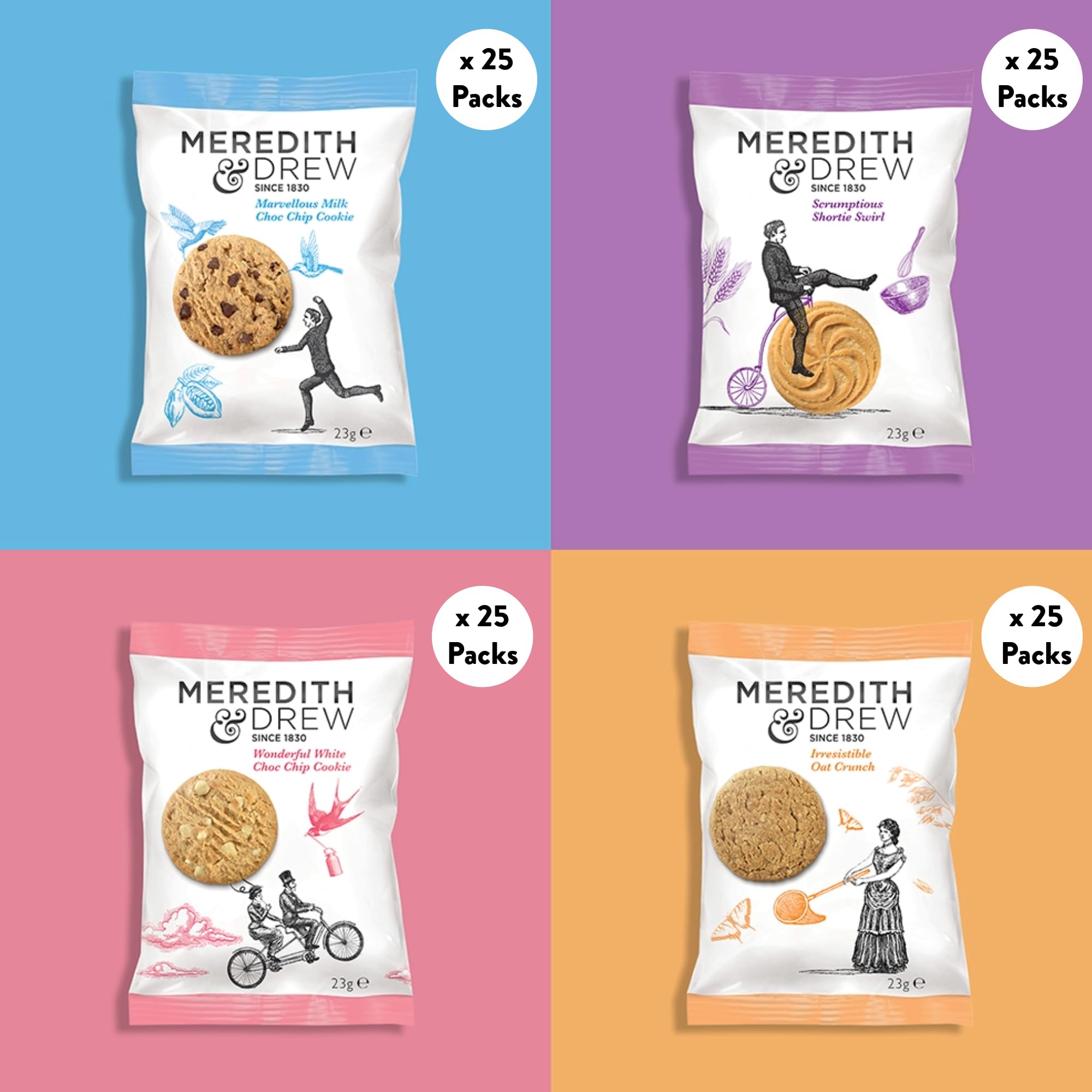 Meredith & Drew Mini Packs Twin Pack Biscuits 23 g Pack of 100 | Assorted Mini Biscuits Individually Wrapped Perfect for Snacks & Sharing product thumbnail 5
