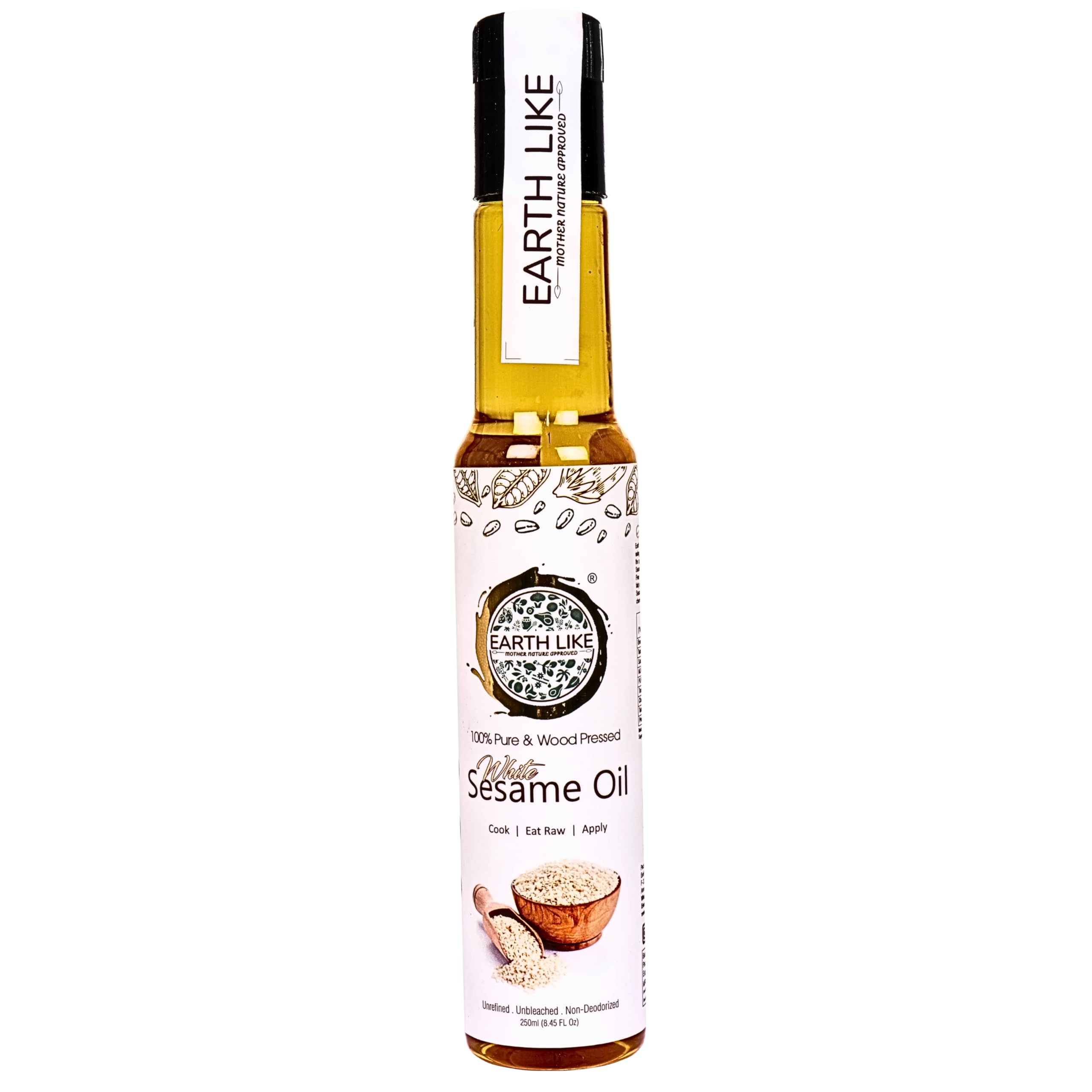 EARTH LIKE Wood Pressed White Sesame Gingelly Oil (250ml) Virgin Cold Pressed Edible Oil | Rich in Nutrients & Antioxidants | Perfect for Cooking, Skin & Hair Care | Ghani Chekku Oil (B09NW6JLYX) Amazon Price History, Amazon Price Tracker