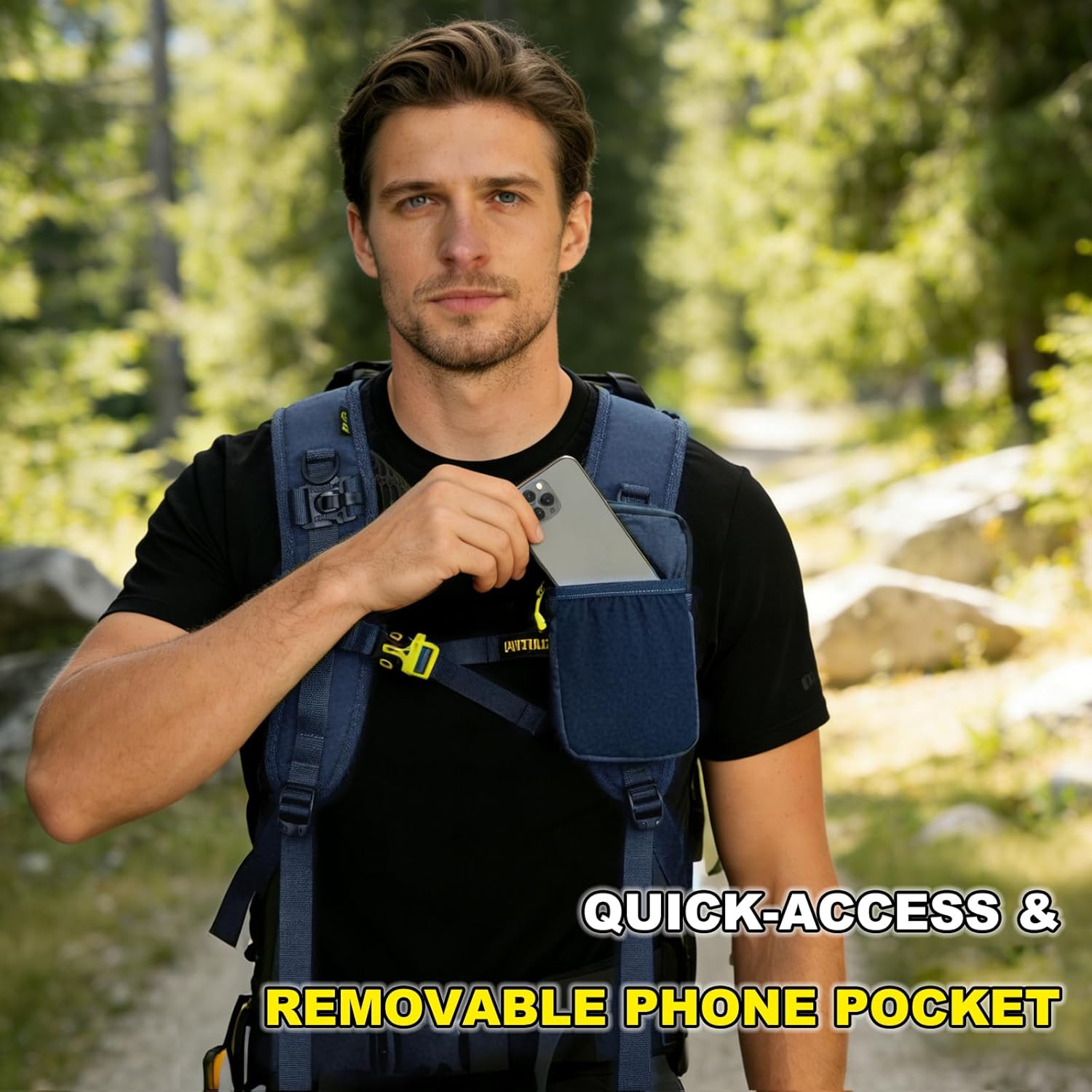 Hydration Backpack 22L, Hiking Backpack with 2L Leakproof Bladder, Sewn-in Rain Cover, Insulated Compartment for Men & Women Running, Cycling, Camping