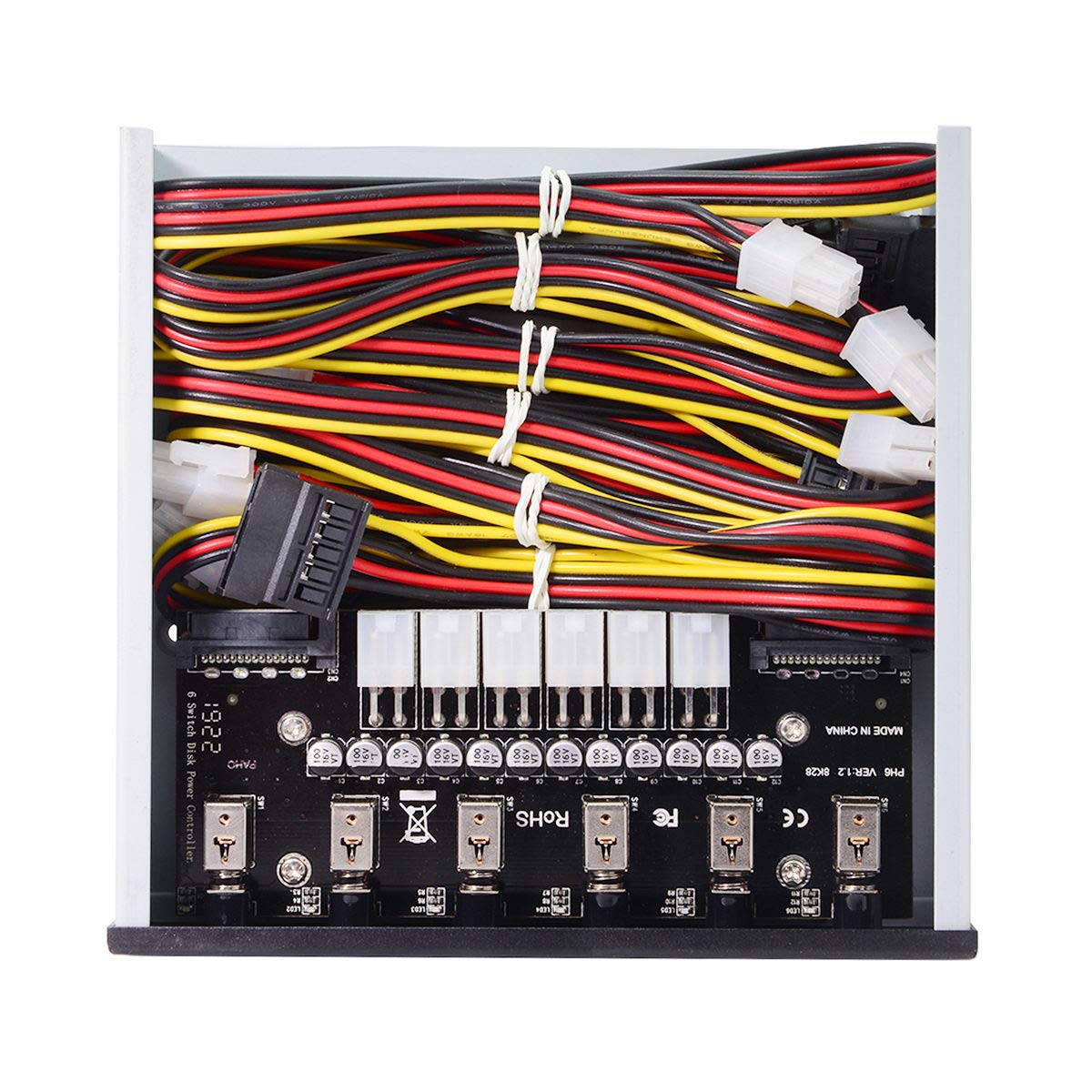 cablecc 6 Hard Disk Control System Intelligent Control Management System HDD SSD Power Switch with 5.25 CD-ROM Bay