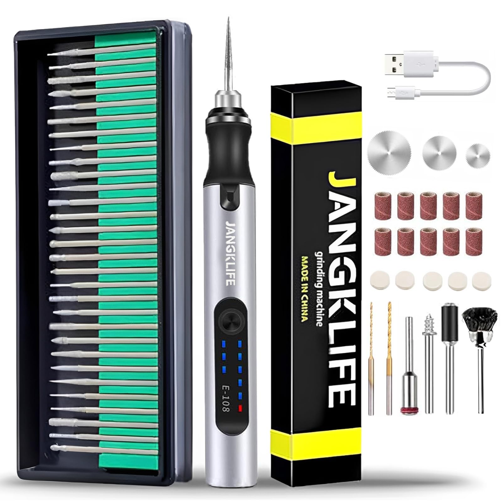 JANGKLIFE Electric Engraving Pen, 3-Speed Mini Cordless