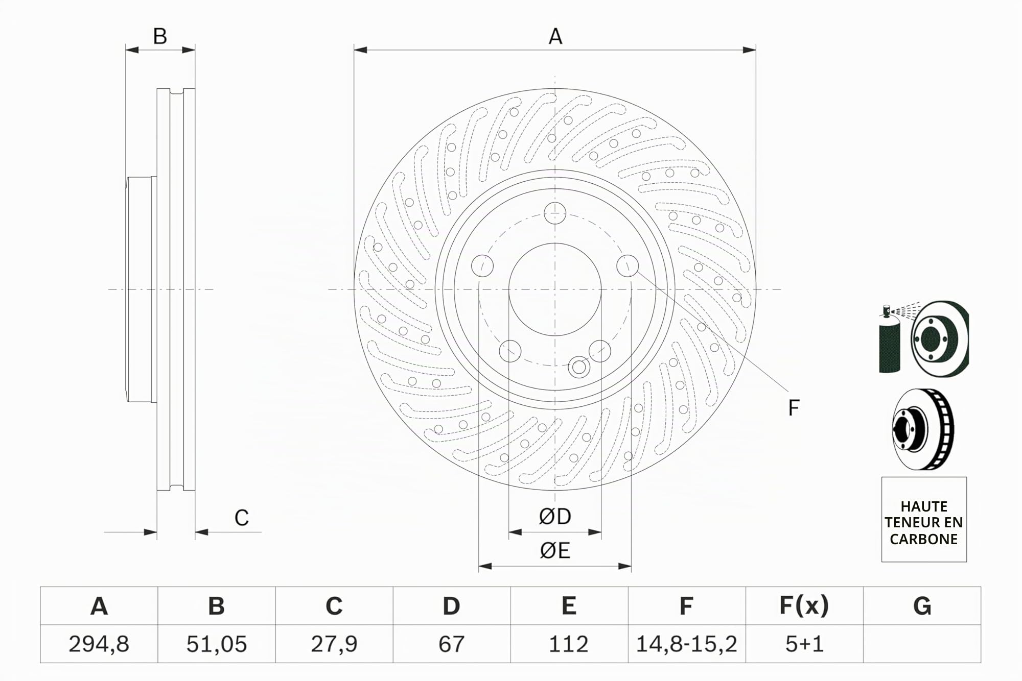 Bosch BD1689 Disque de frein - 295.0 mm - Essieu avant