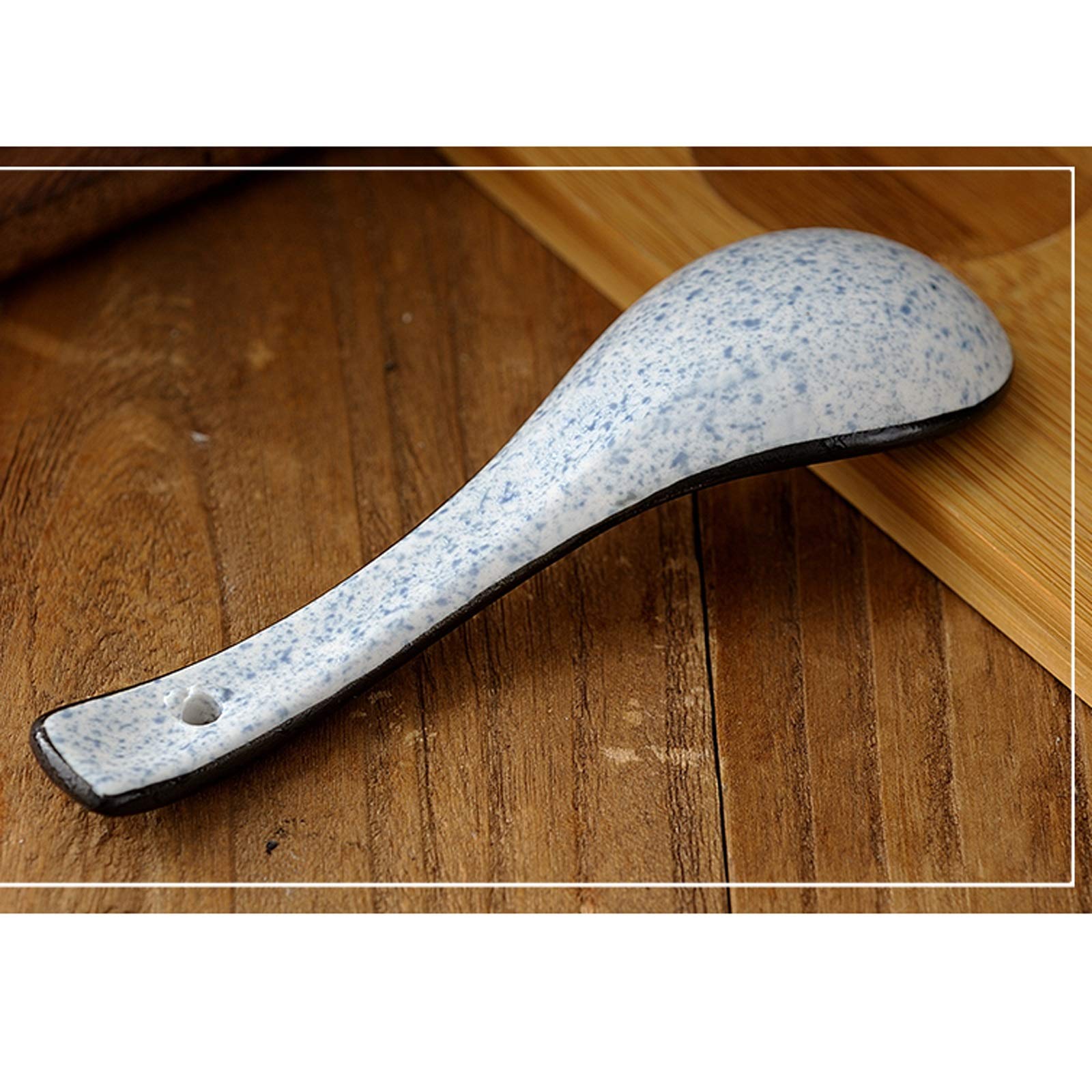 cuchara de mesa juego de cucharas Estilo japonés Qinghai Wave Cuchara de sopa pequeña Cerámica Hogar Cuchara de arroz linda Cocina Cuchara de porcelana Cuchara Cuchara de porcelana Cucharas bonitas fo