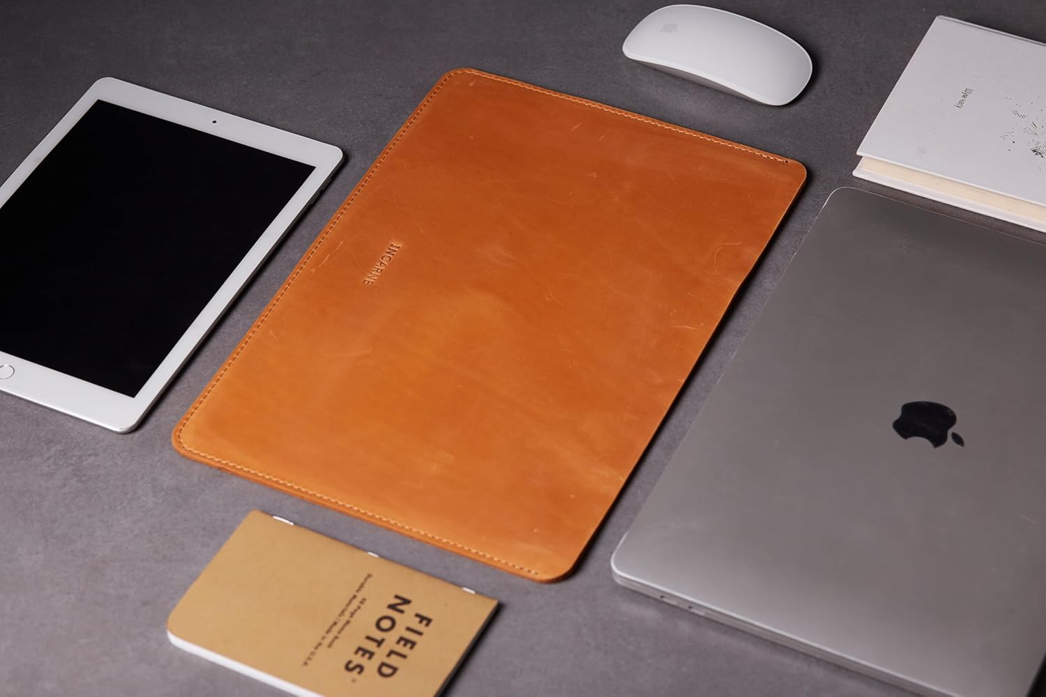 Leather Laptop Sleeve 13" Genuine Leather MacBook Air 13 inch Case - Carrying Protective Cases Compatible with MacBook 13" Air/Pro M1 M2 M3 M4 MAC MAX PRO A2338 A2681 А3113 A3240 A2337, Cognac