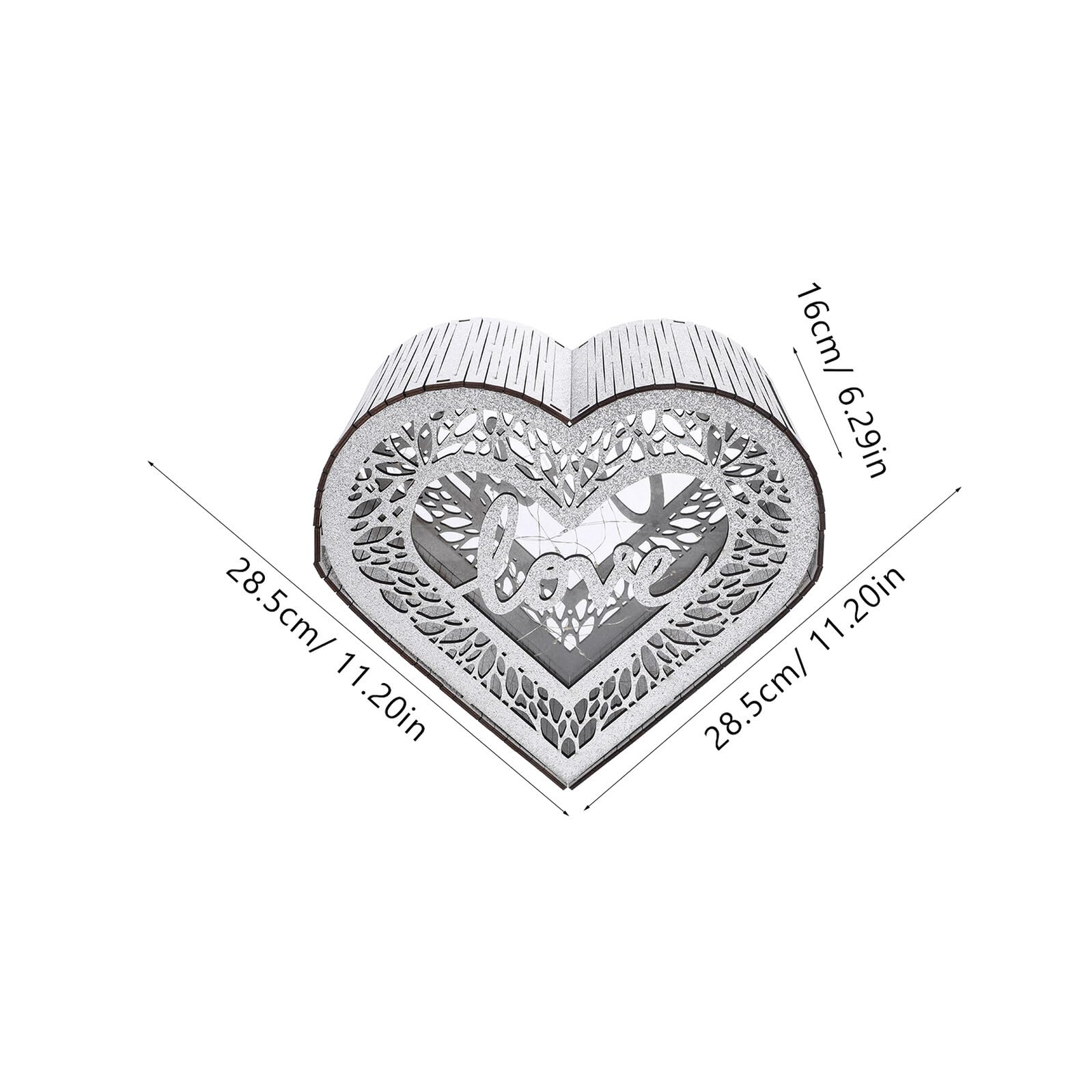 TOYANDONA Scatola per Biglietti D’Auguri a Forma di Cuore in Legno Rustico Contenitore Portatile per Buste e Denaro Matrimonio Grande Capacità per Feste e Anniversari Decorabile Fai da