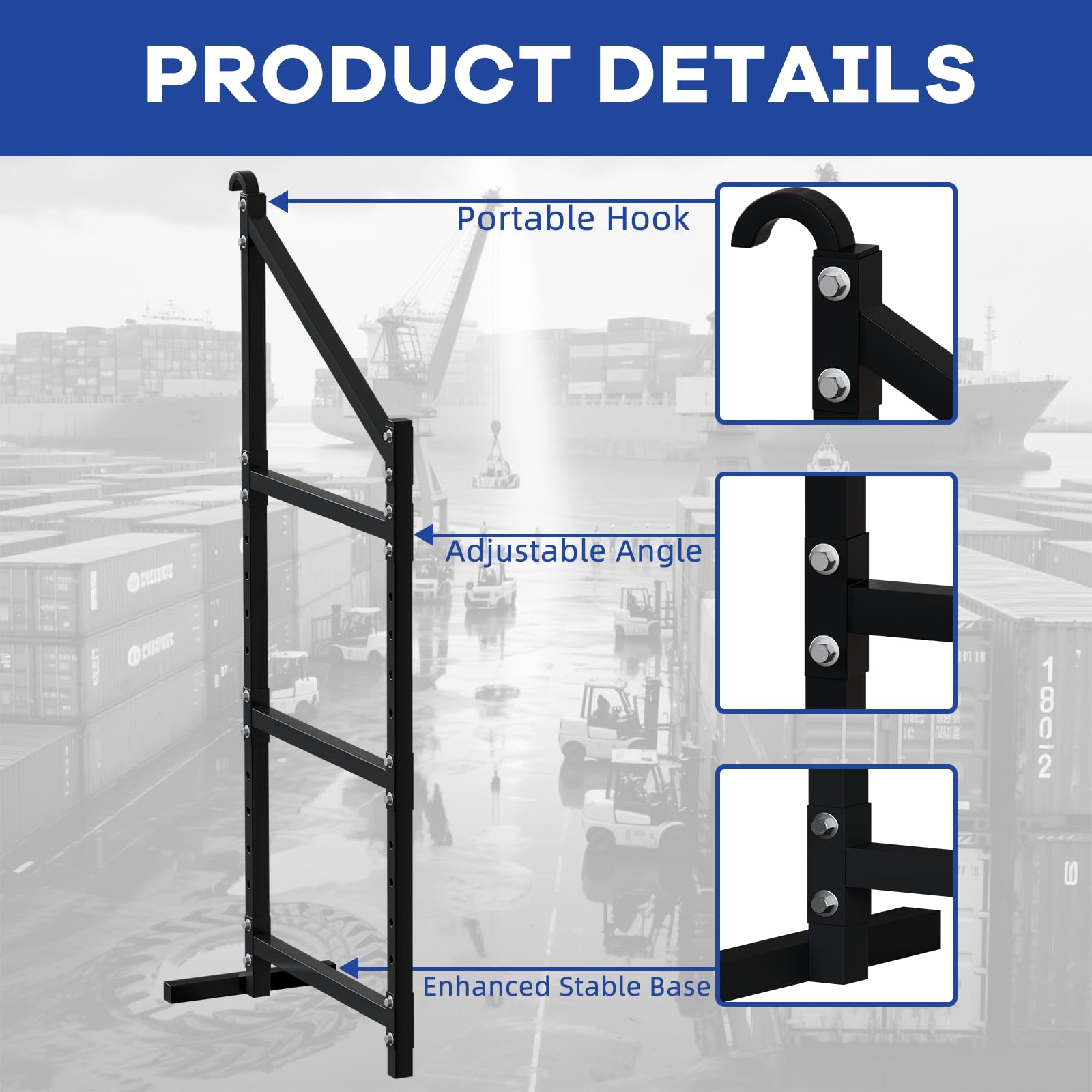 Noliven 2 PCS Shipping Container Shelving, 57.8” x 22” Hanging Cargo Shelving, Loads Capacity 800 Lbs Carbon Steel Universal Storage Racks, for Trailers, Garages, and Storage Containers - 4