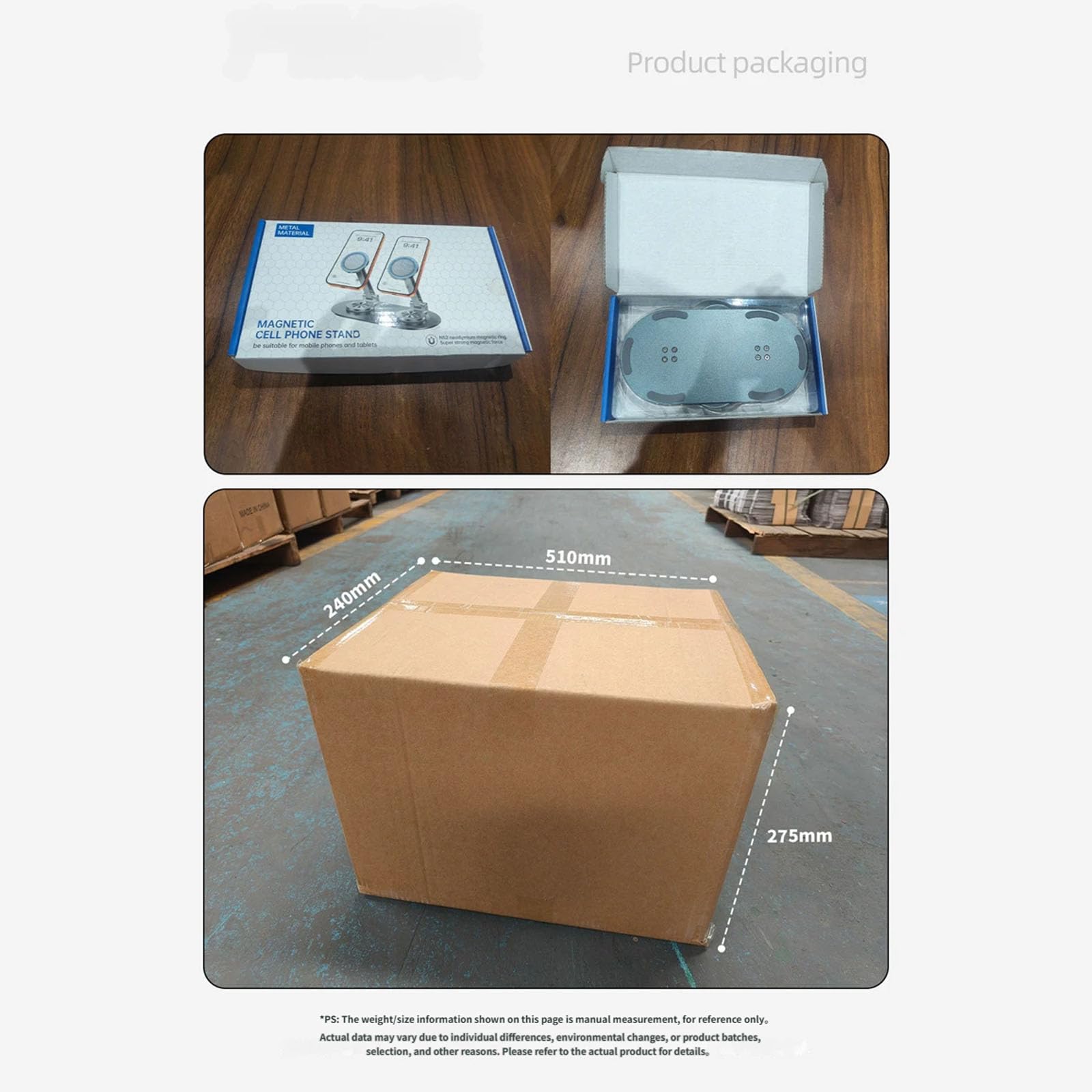 Soporte portátil de doble posición para teléfono 360, gris
