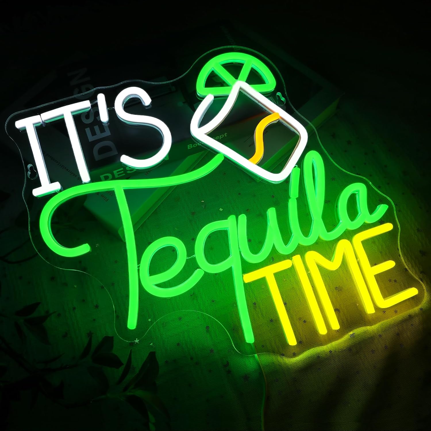 It Is Tequila Time Neon Sign for Wall Decor, Tequila Led Signs, USB Dimmable Neon Lights for Beer Bar Kitchen Restaurant Home Pub Party Man Cave Club Shops Hotel Store Business Gift - Image 4