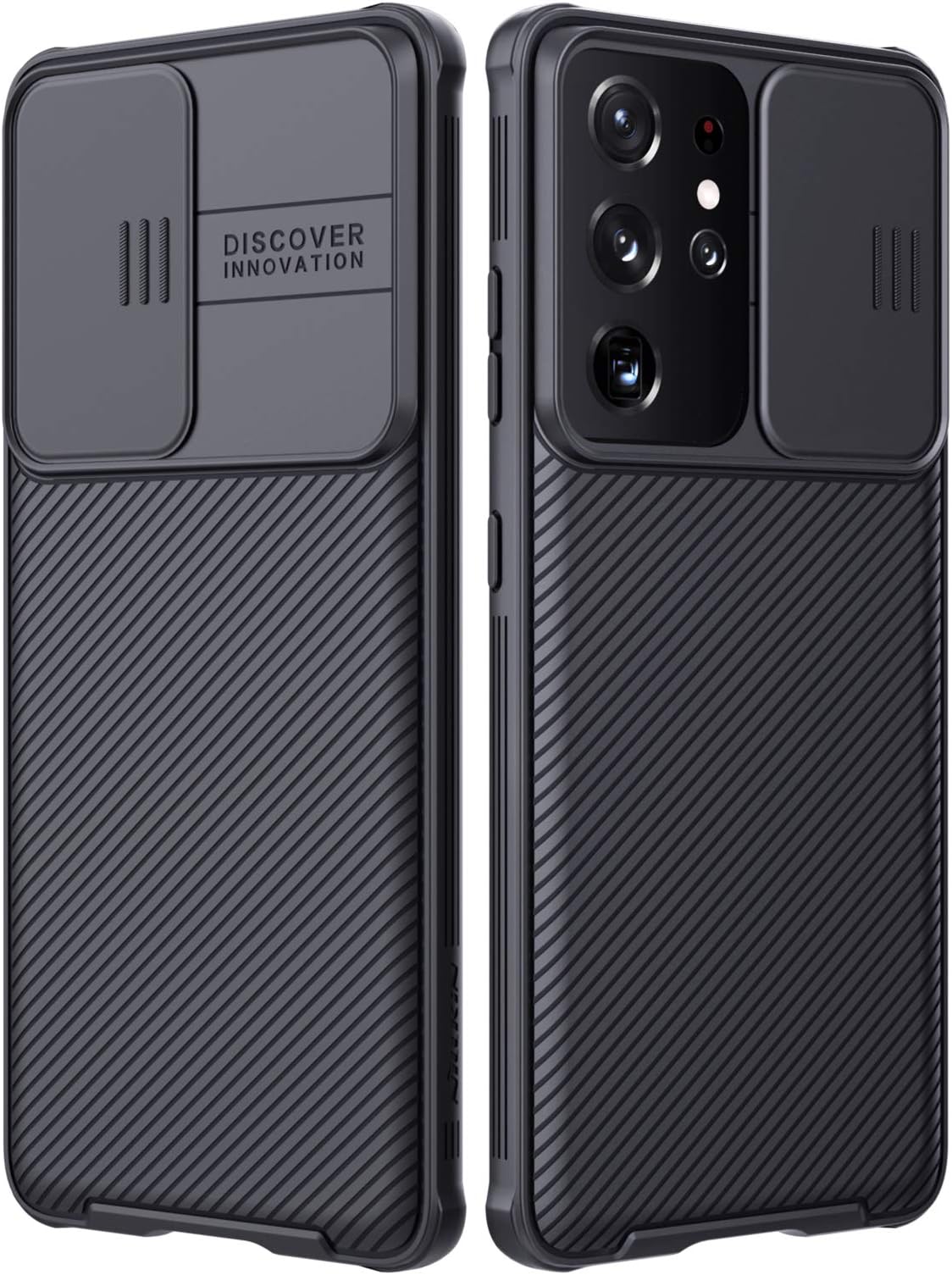 Nillkin CamShield Pro Series Stylish Protective Case with Slider Camera Cover Ultra Slim Premium Bumper Hybrid for S21 Ultra (Black)
