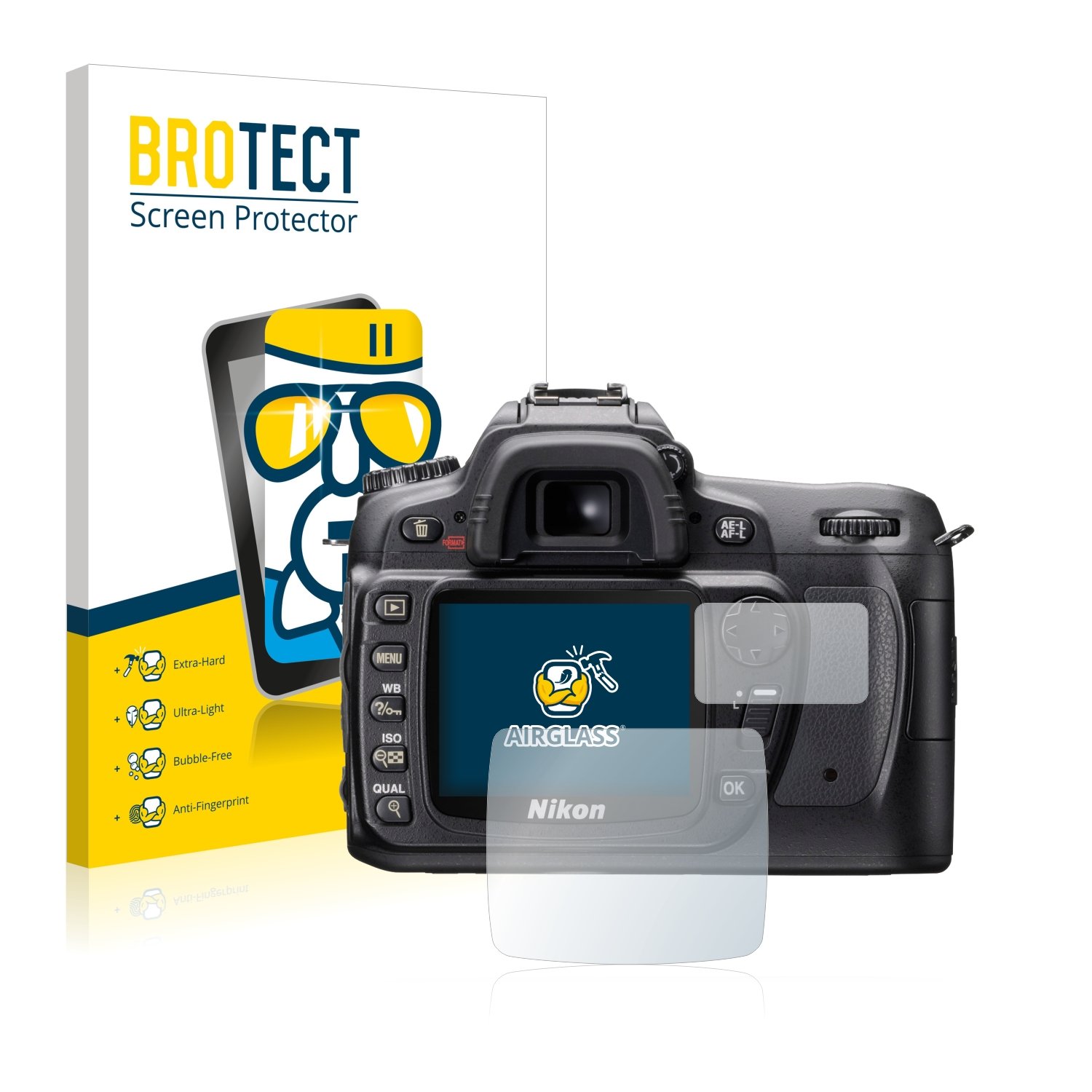 BROTECT AirGlass Schutzglas Für Nikon D800E – 9H Härte, Transparent, Anti-Fingerprint