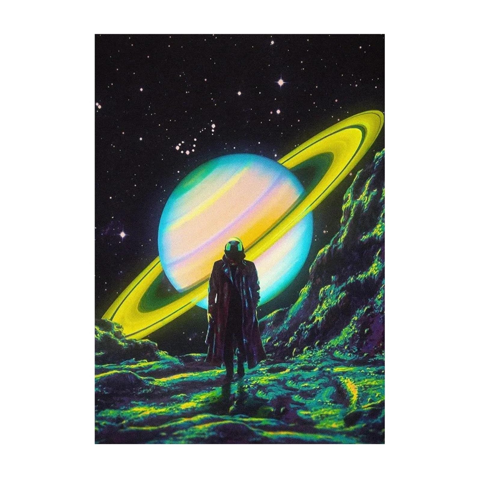 Affiche rétro de la planète spatiale pour salon élégant et déco murale vintage