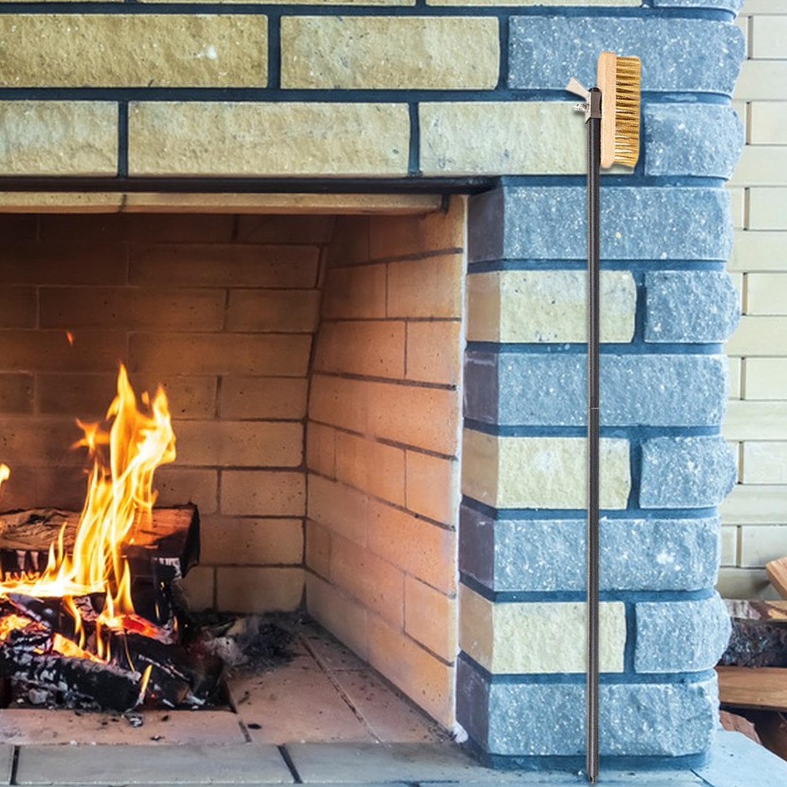 Cepillo de horno con raspador de piedra Raspador De Acero Inoxidable Con | Resistente Al Calor Y Altas Temperaturas Rascador inoxidable resistente al óxido para limp