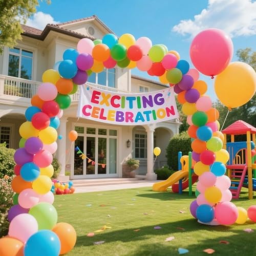 Miniatura 8 de Globos de colores surtidos, 105 piezas de arco de globos de látex arcoíris de 12 pulgadas para suministros de fiesta de feliz cumpleaños, bodas,