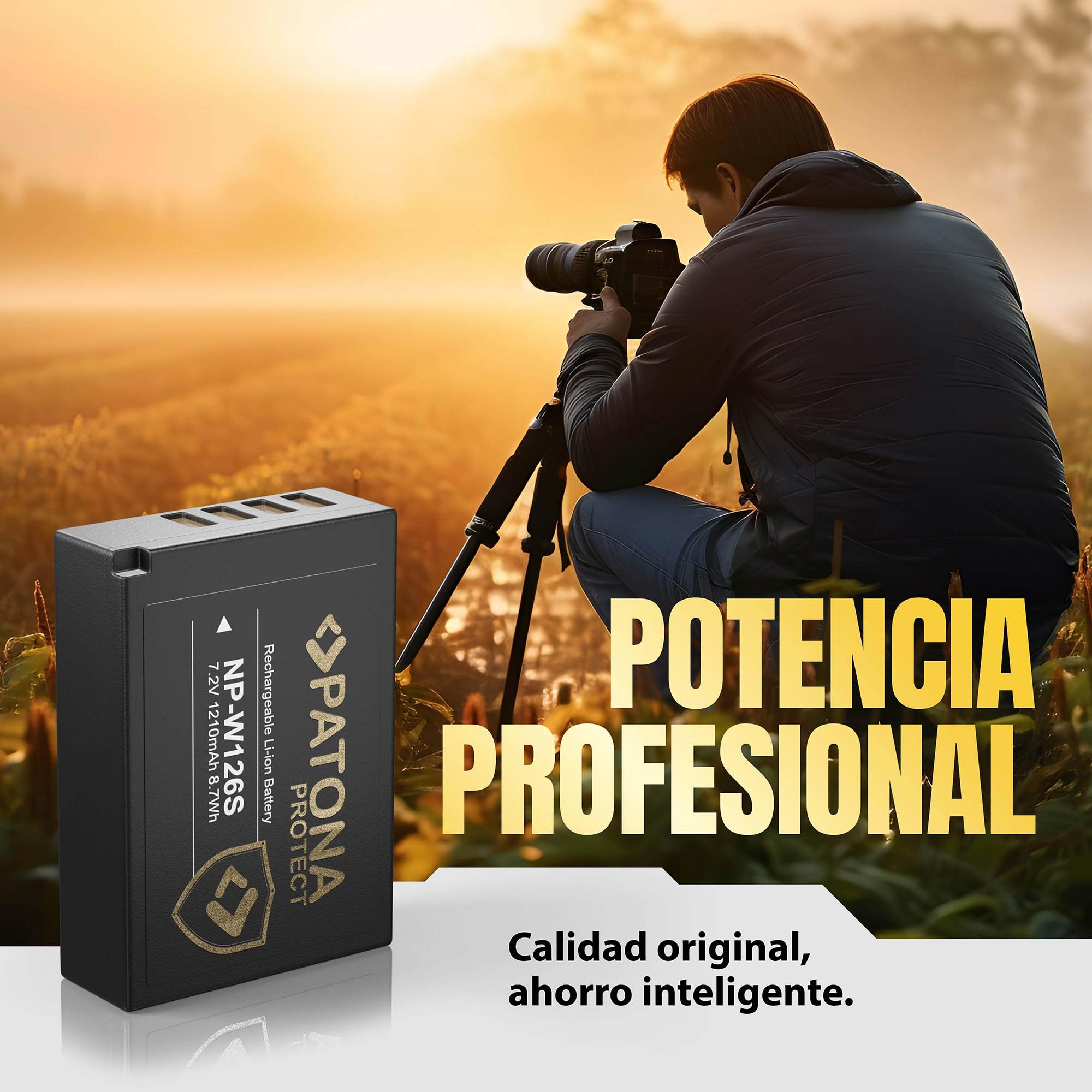 PATONA 2X Protect Batería NP-W126s 1210mAh – Repuesto para Fuji Fujifilm X-T5 X-T50 X100VI X100F X-S10 X-M5 X-T30 II X-E4 X-Pro3 – con Sensor NTC y Carcasa V1
