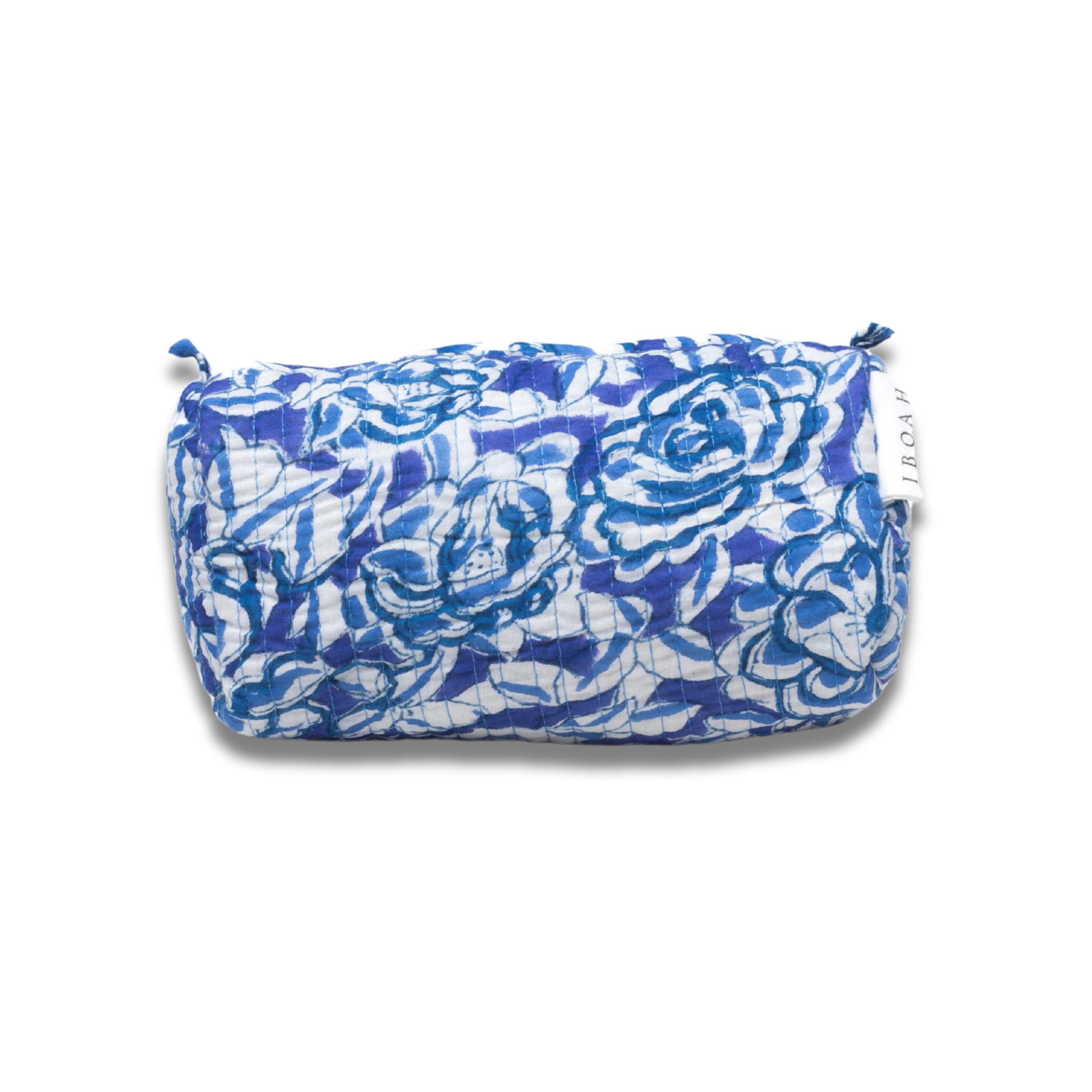 Neceser Print de Viaje Organizador, Bolsa de Aseo, Bolso Maquillaje de algodón Acolchado para Mujeres, Hombres y recién Nacidos con Forrado Impermeable Interior (Blanco Floral, Mediano) — view 13