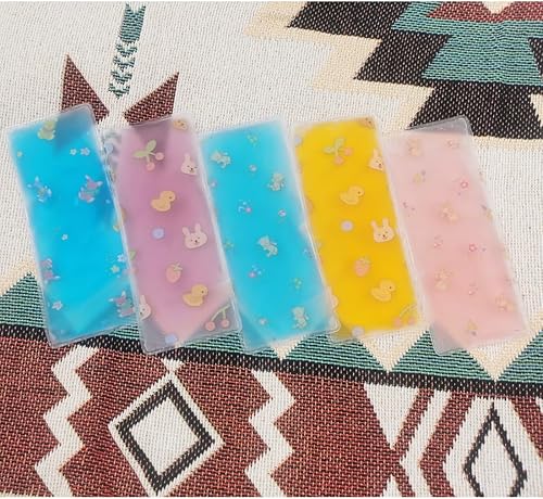 Miniatura 6 de Paquete de 5 bolsas de hielo para bolsas de almuerzo, bolsas de hielo reutilizables para refrigerador y lonchera, de larga duración, ligeras, bolsas