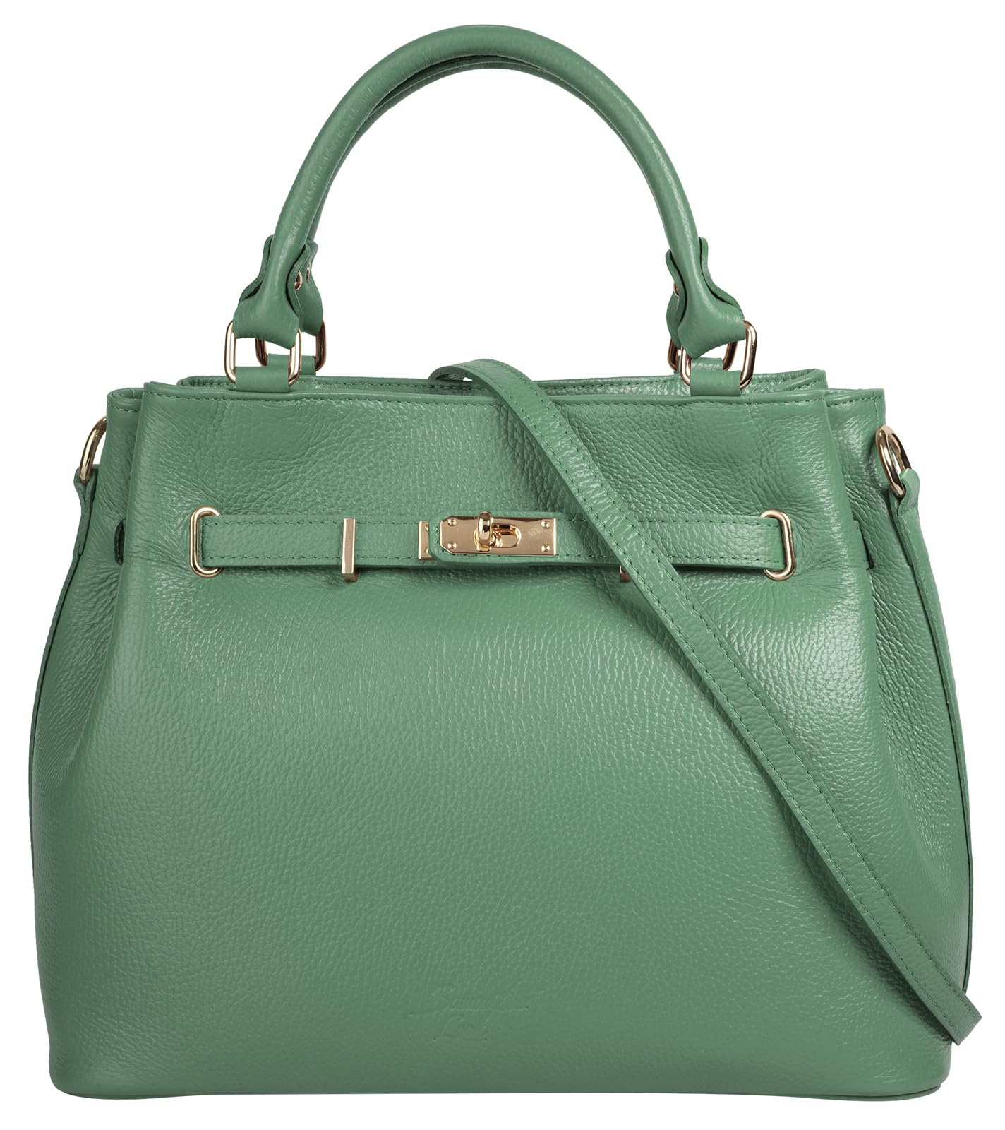 Samantha Look Henkeltasche – Echtleder, Made in Italy, grün