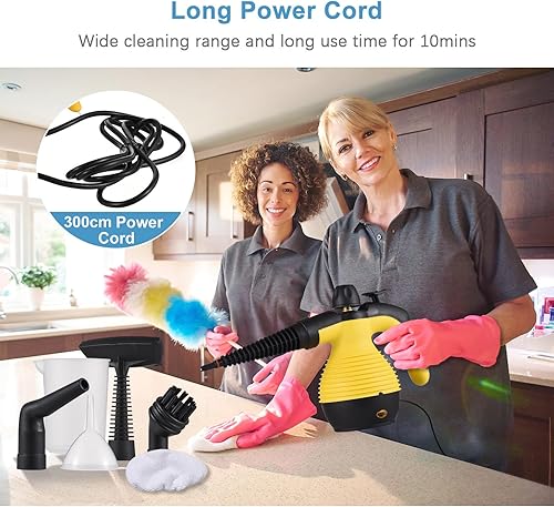 Miniatura 5 de Limpiador de vapor de mano, vaporizador multisuperficie de 900 W a 1050 W para limpieza, limpiador de vapor presurizado químico multiusos para el