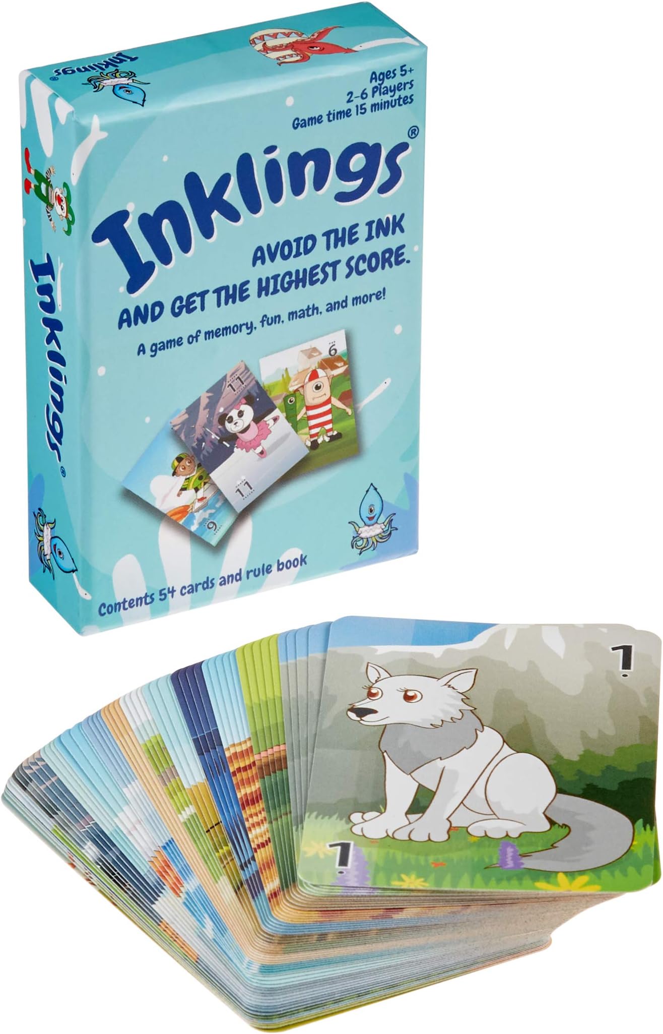 InklingsMath and Memory Card Game for Kids, Ages 5 and Up, Fun and Interactive Play, Early Learning and Educational for Elementary School (Kindergarten-5th Grade) Students, 2-6 Players