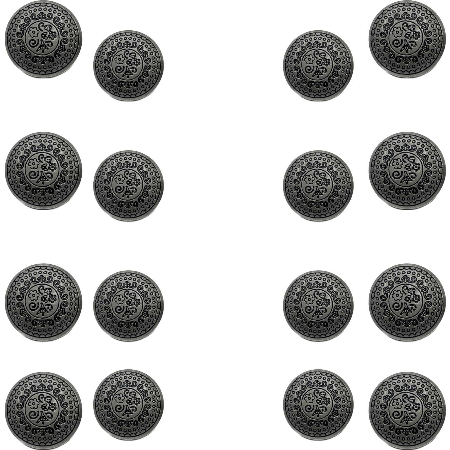 Ani Accessories Leaves Metal Shank Button for Coat Blazer Suit, Sherwani, and Bandhgala Indian Dresses Sports Coat Uniform Jacket (Pack of 16, 8 Big 8 Small) (Antique Silver)-picture-22