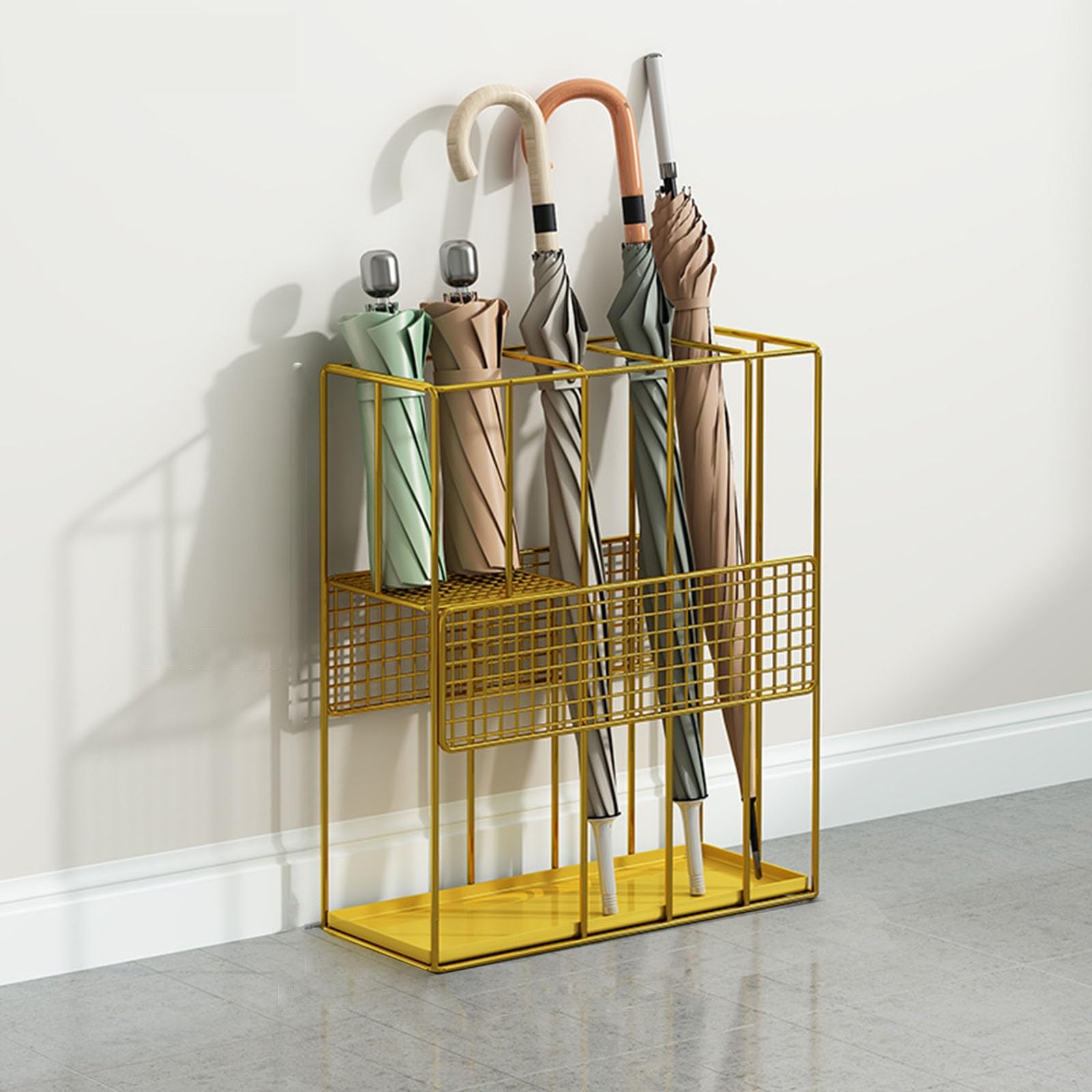 Porte-parapluies anti-rouille pour stopper les flaques d'eau avec son bac étanche d'entrée