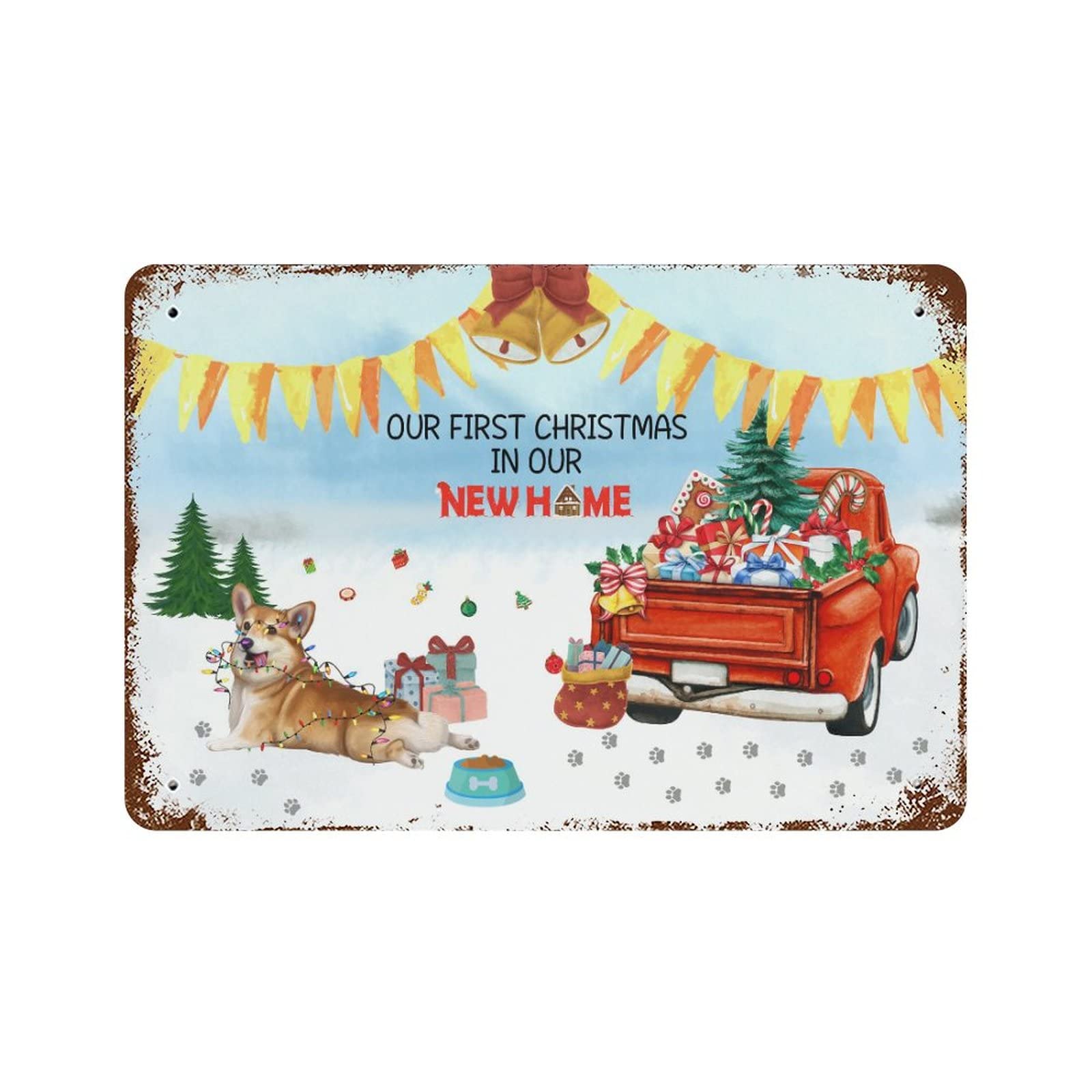 Panneau de rue vintage Christmas, le cadeau de pendaison de crémaillère idéal pour l'hiver