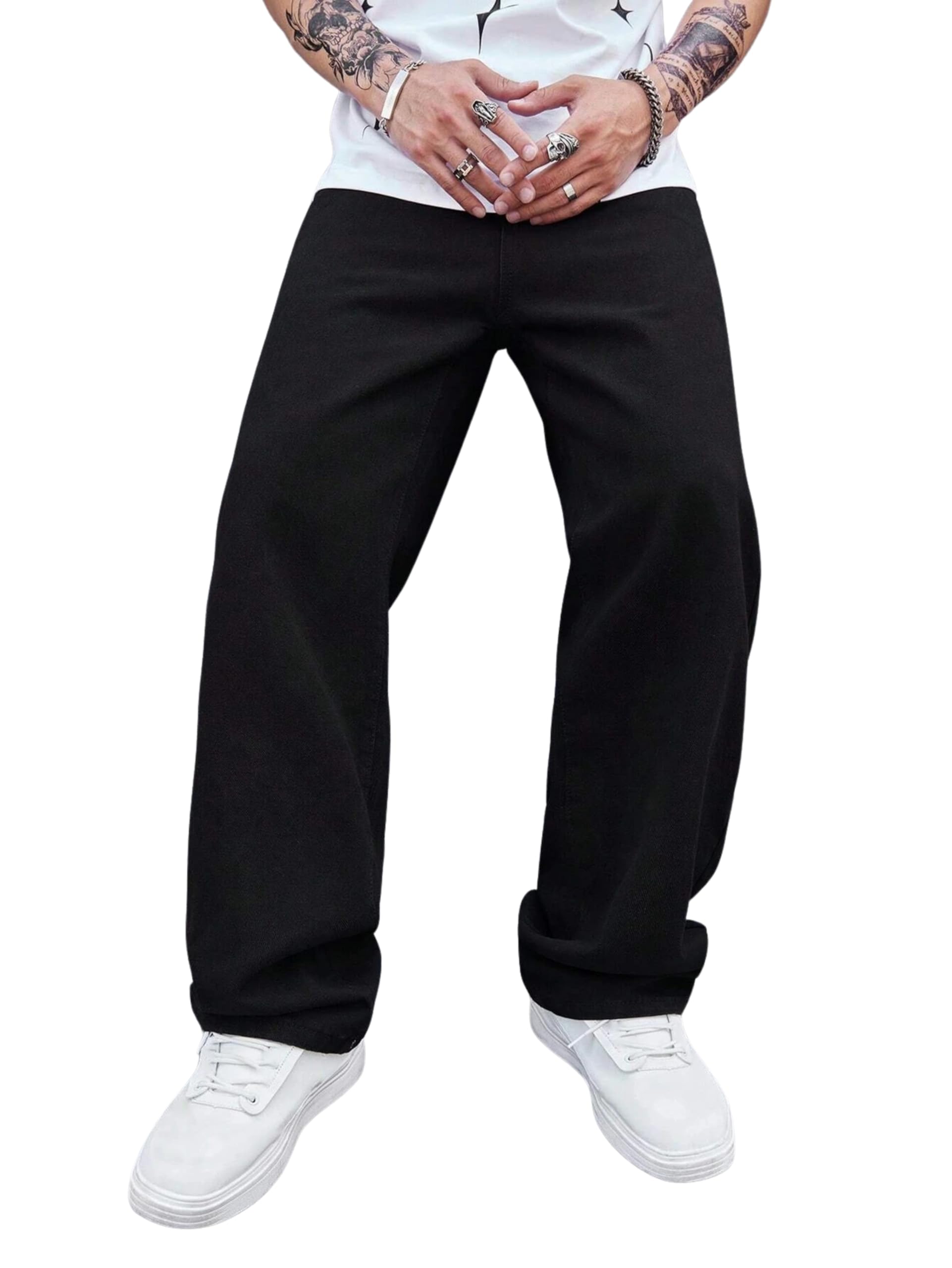 Men's Baggy Fit Jeans, High Rise Loose Fit Denim Pants, Casual Streetwear for Everyday Wear-picture-42