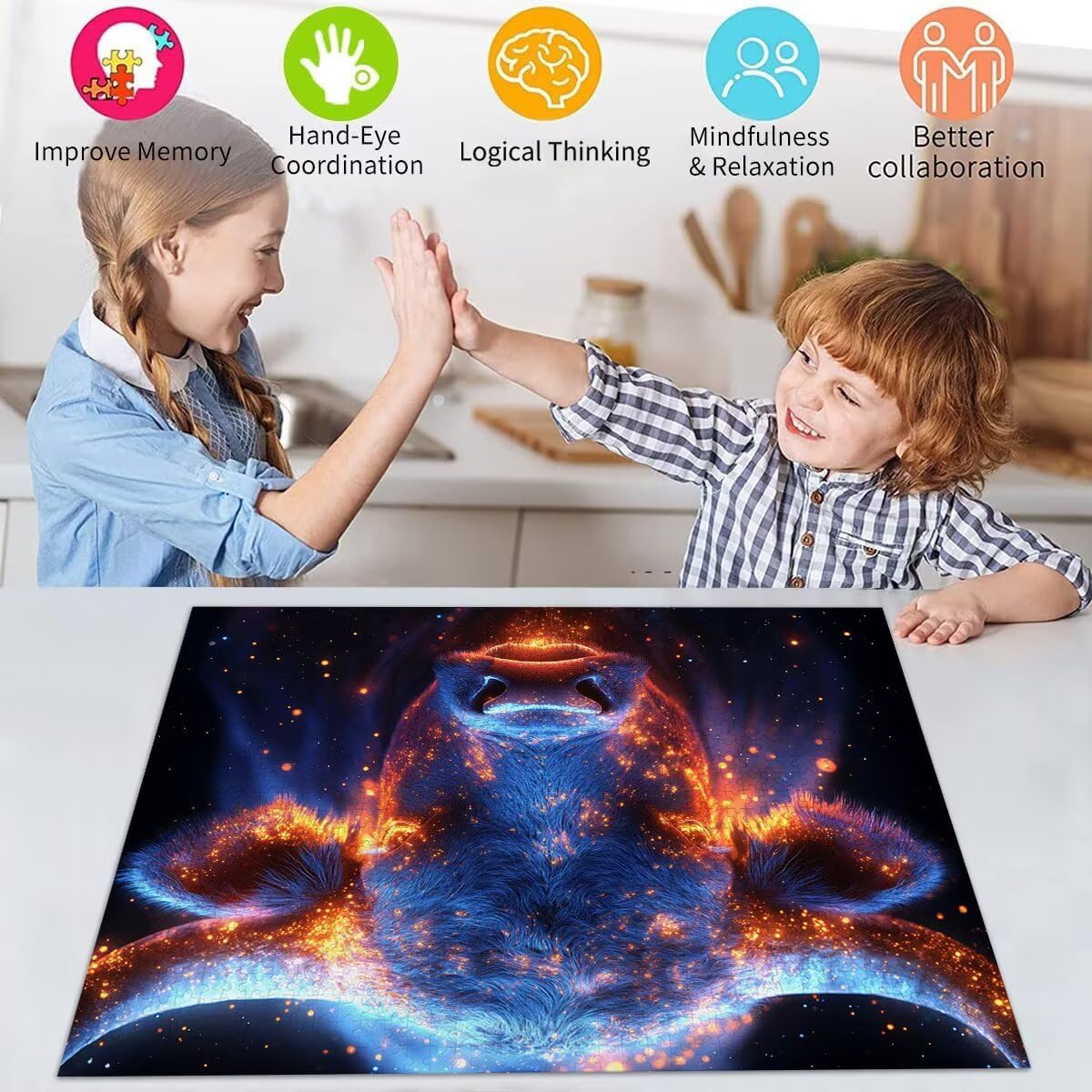 Puzzle Erwachsene 3000 Teile Ochse Abstrakt Educa Jigsaw für Kinder ab 8 Jahren Mädchen Jungen, Erwachsene Impossible Klassische Puzzles Schwer, Anspruchsvoll Spielspaß, Als Geschenke 81x122cm t-758
