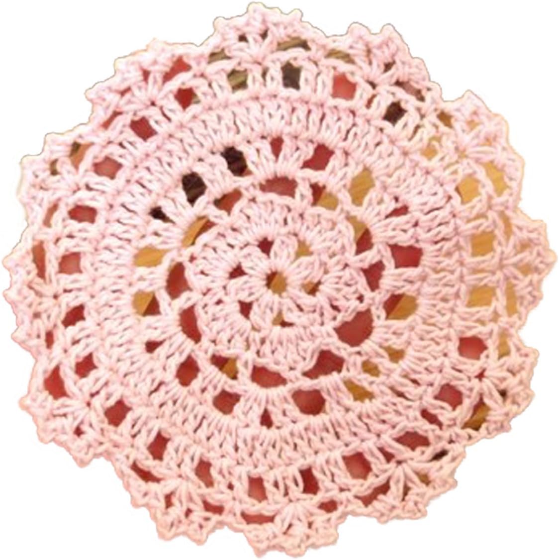 YoumeHomeHandmade Crochet Small Doilies for Home Decor, Table mat, DIY Accessories 3.9-4.7''(10-12cm) Pack of 10 (Pink)