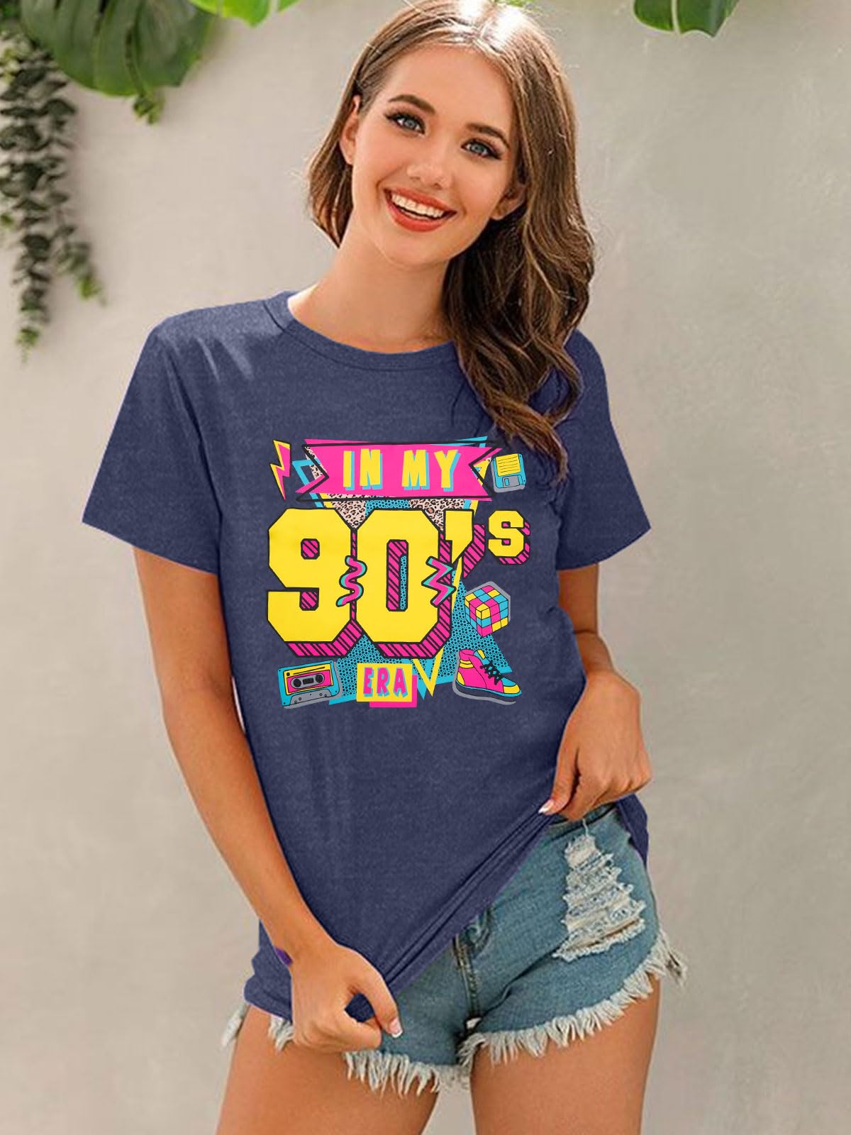 Camicie da donna anni '80 T-shirt grafica vintage neon camicie in My 80s Era Shirt Casual anni '80 anni '90 vestiti per feste