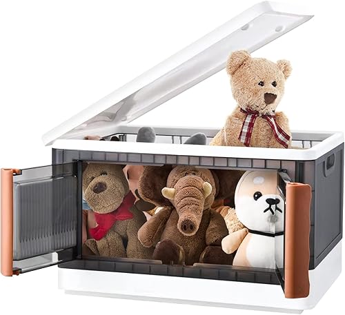 Contenedores de almacenamiento con tapas, contenedores de almacenamiento de plástico transparente, contenedores de almacenamiento plegables