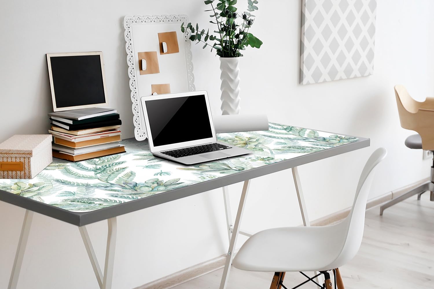 Sottomano da Scrivania 100x50 cm in Vinile PVC Protezione e Decorazione Facile da Pulire Superficie Protettiva per Ufficio e Casa Antiscivolo Impermeabile - Rocce dipinte