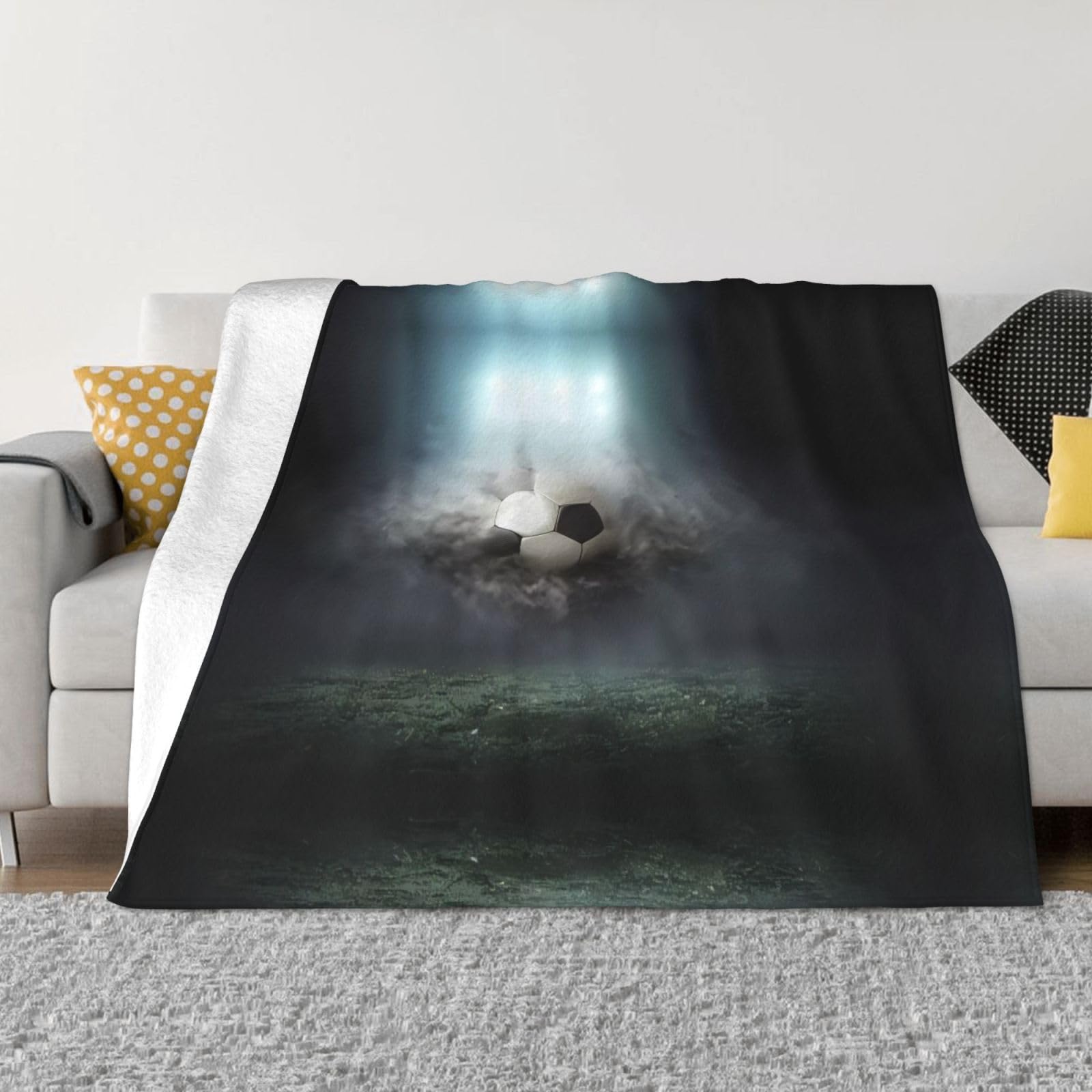 Couverture polaire football douce plaid de voyage et canapé toutes saisons PHAYAH