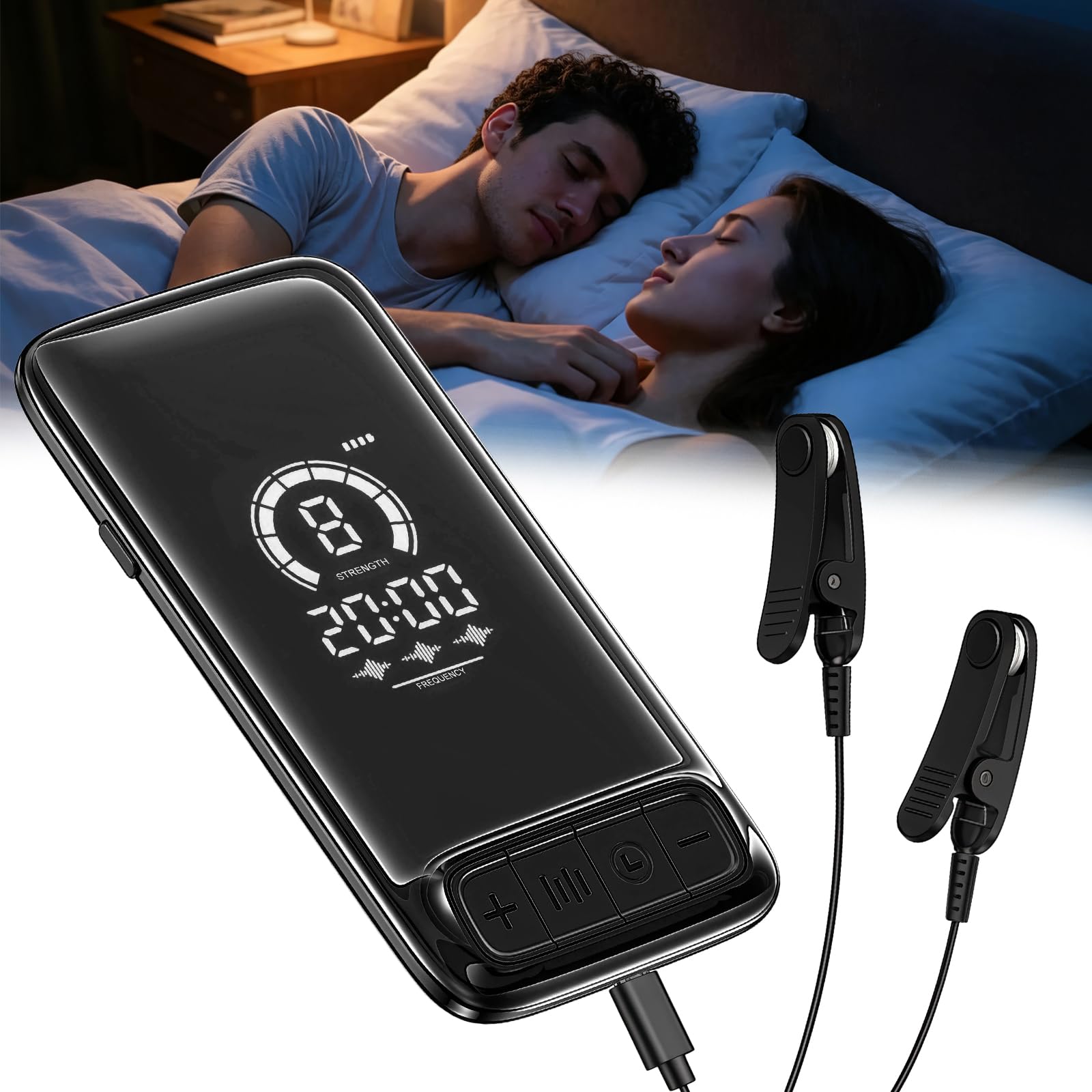 Dispositivo Avanzato per il sonno, Dispositivo di Stimolazione Del Nervo Vago con Clip per Orecchie, 3 Modalità 9 Marce, Impulsi a microcorrente CES, dispositivo per il sonno per adulti