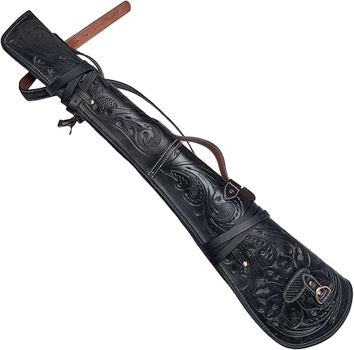 Hulara Funda de cuero genuino para rifle de 16 a 20 pulgadas de longitud de barril de acción con palanca, para rifle de acción, funda de Winchester