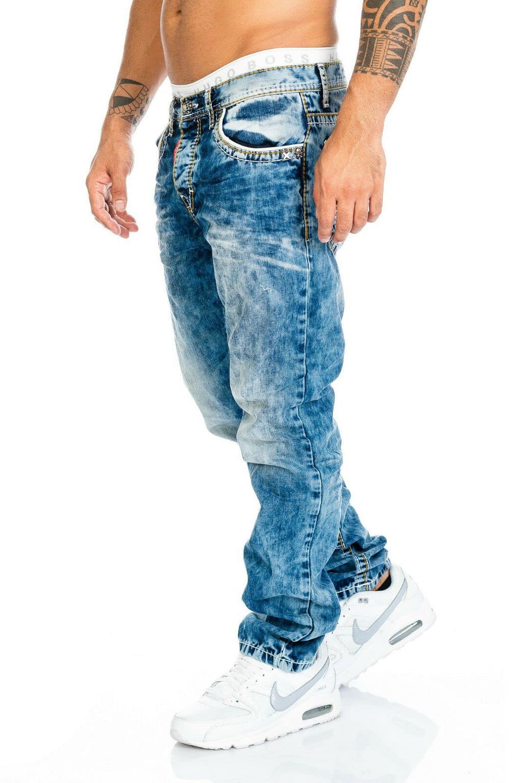 Cipo & Baxx Herren Jeans Hose mit Nähten