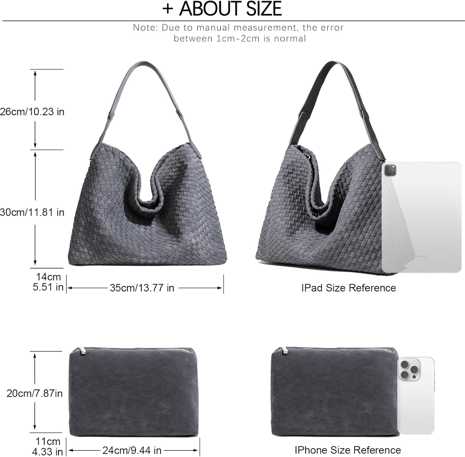 JINMANXUE Women Boston Bag, Woven Hobo Tote Handbag and Purses, Female Satchel Messenger Bags, Fashion Shoulder Crossbody Bag