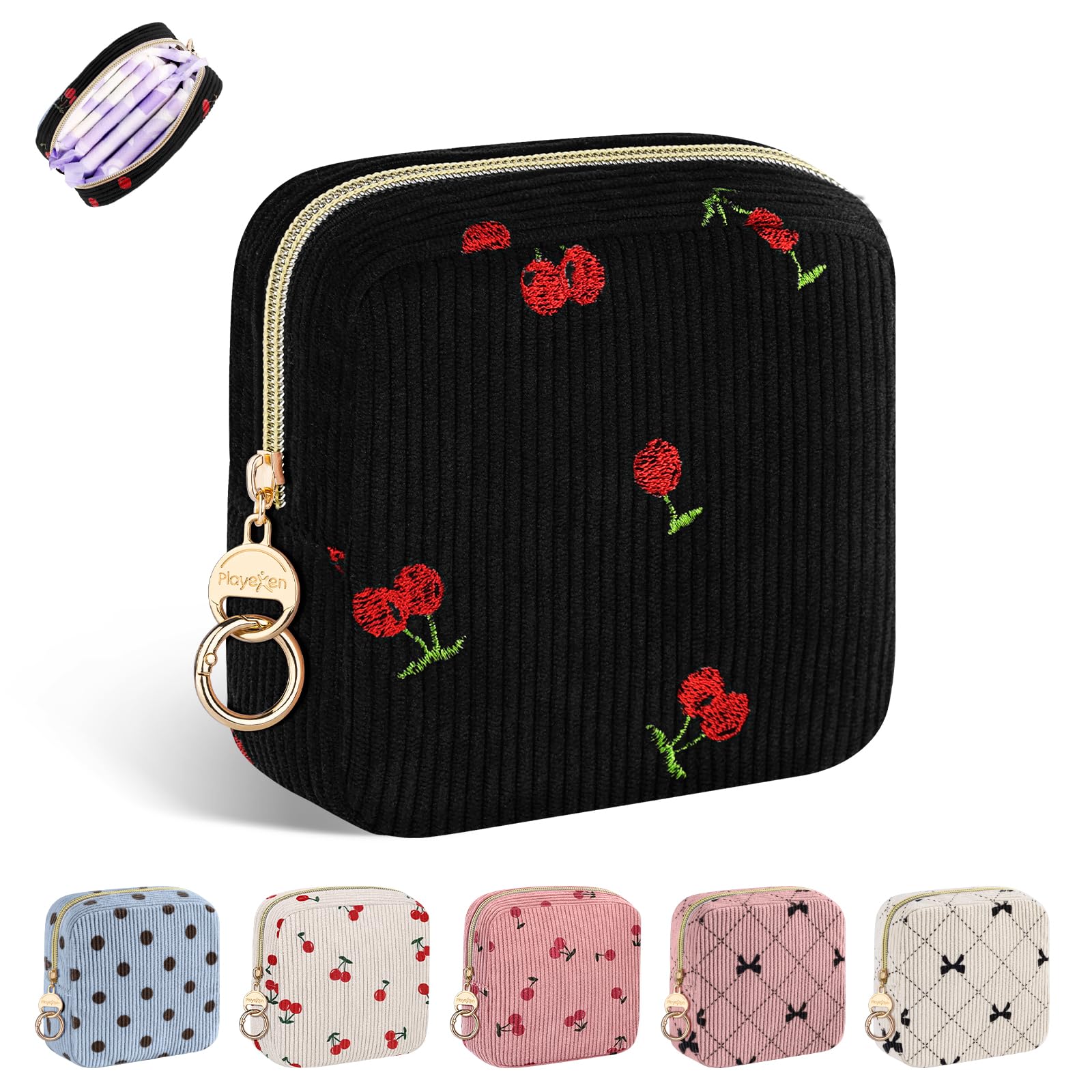2 Piezas Neceser Compresas Pequeño Bolso de Almacenamiento Neceser para Compresas Algodon Tampones Bolsa Menstrual con Cremallera de Servilletas Sanitarias Bolsas Regalo para Adolescentes Niñas Mujer — view 27