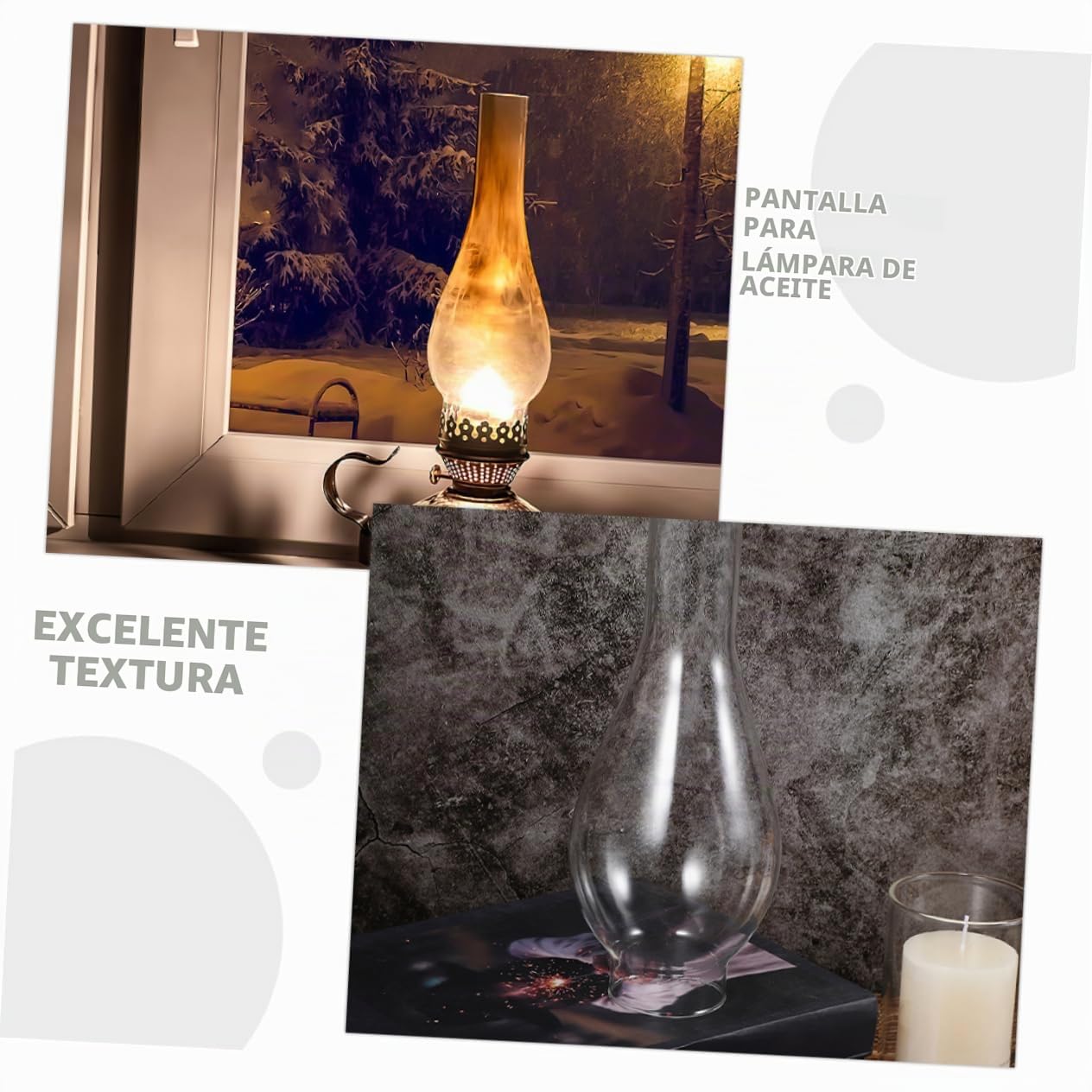 2piezas Pantallas Pequeñas Para Lámpara Aceite Vidrio Transparente Accesorio Decorativo