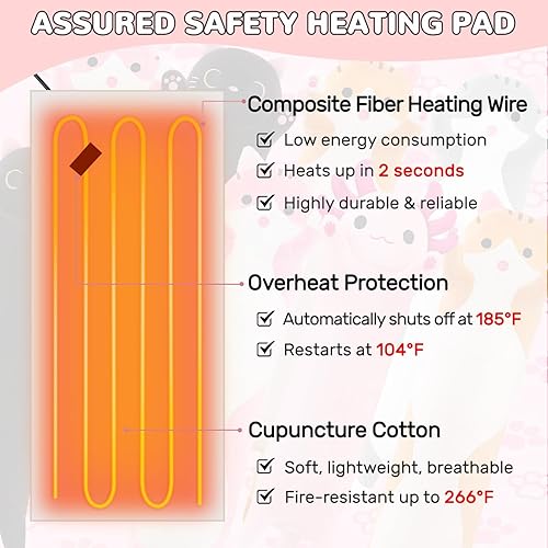 Miniatura 7 de Almohadilla térmica para gatos para calambres menstruales, alivio del dolor menstrual, almohadillas de calor eléctricas portátiles alimentadas por